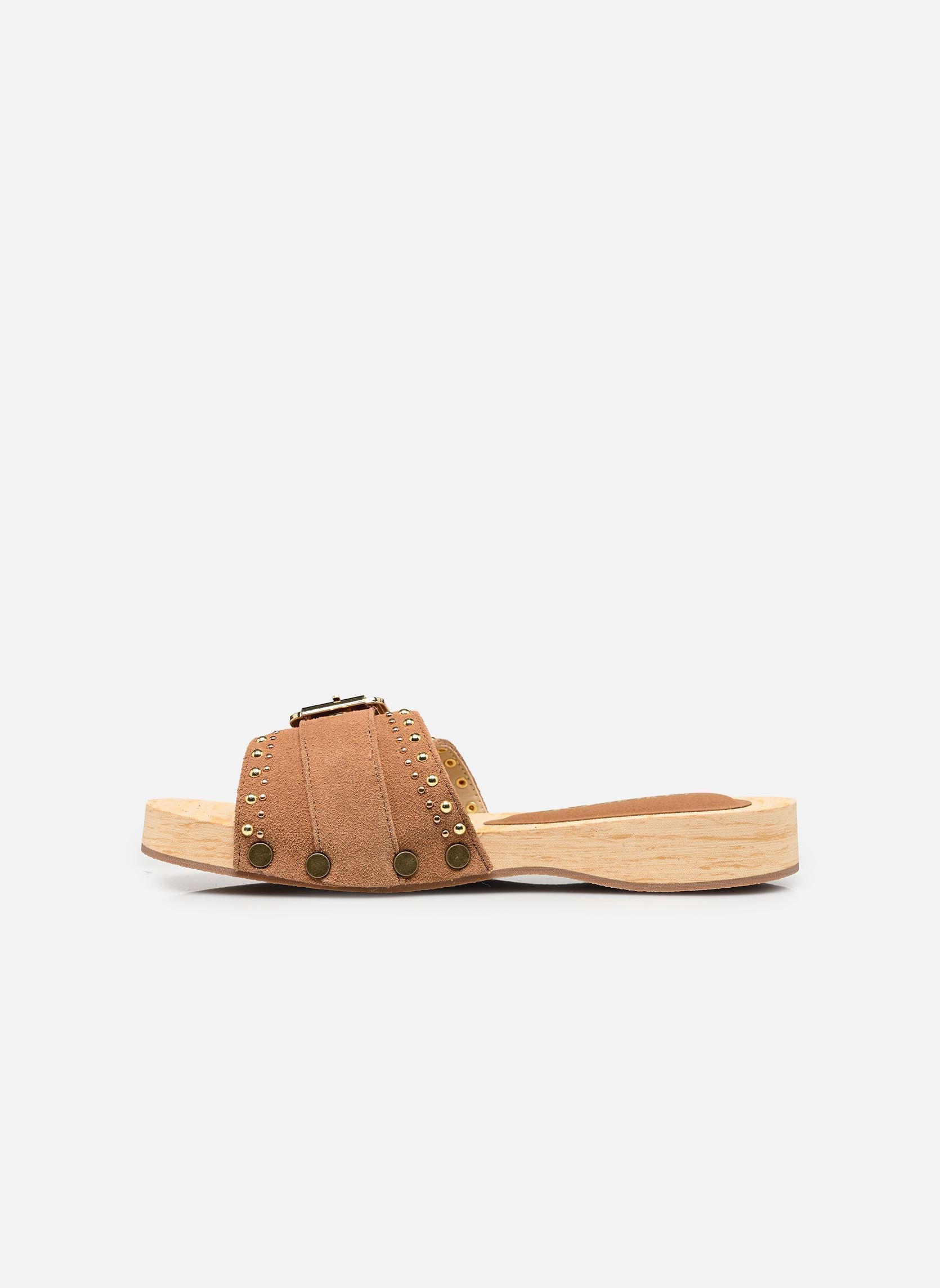 Mules Cow suede clog with studs femme marron Colors of California Mules Cow suede clog with studs femme marron TAN