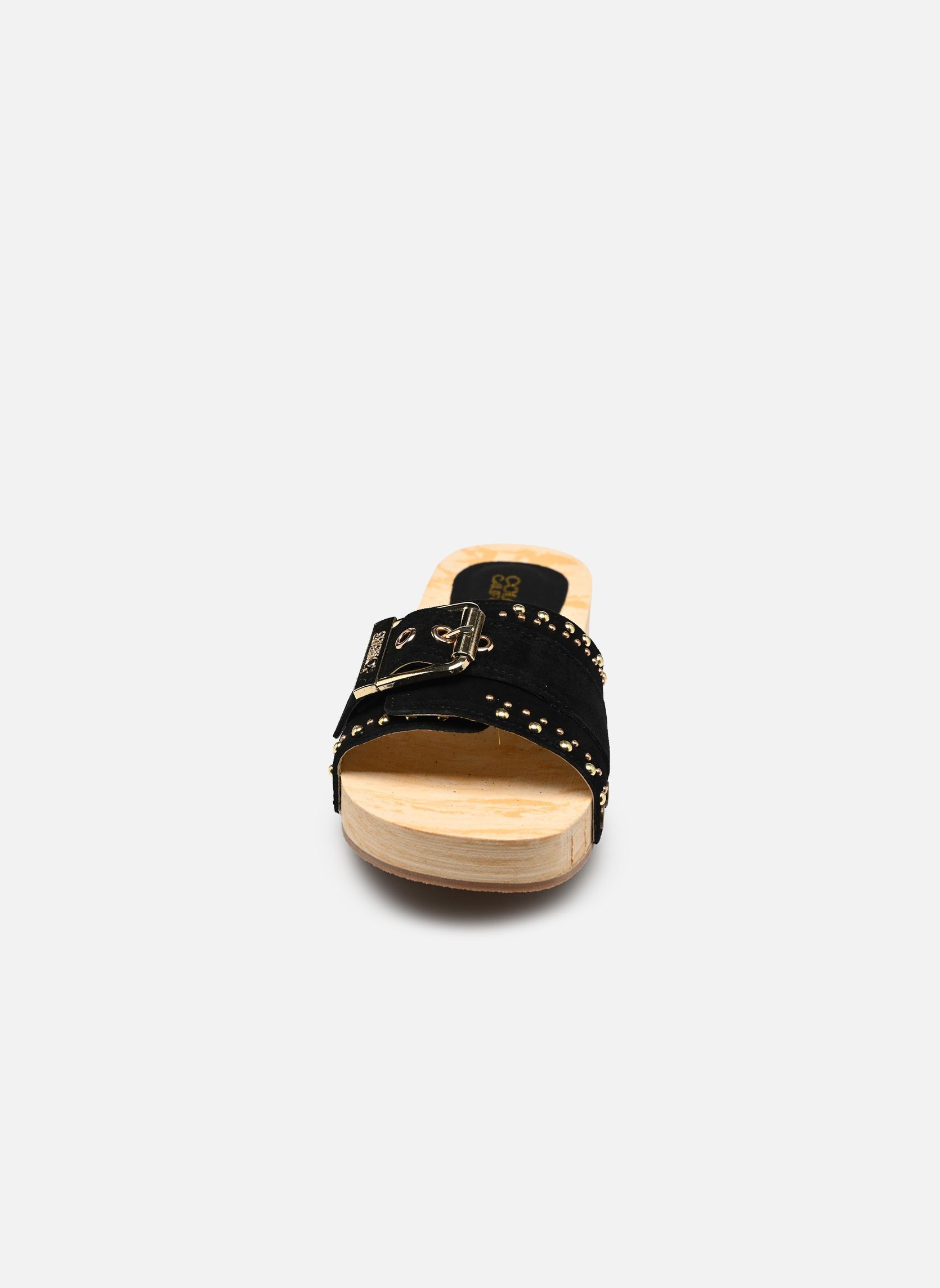 Mules Cow suede clog with studs femme noir Colors of California Mules Cow suede clog with studs femme noir BLACK