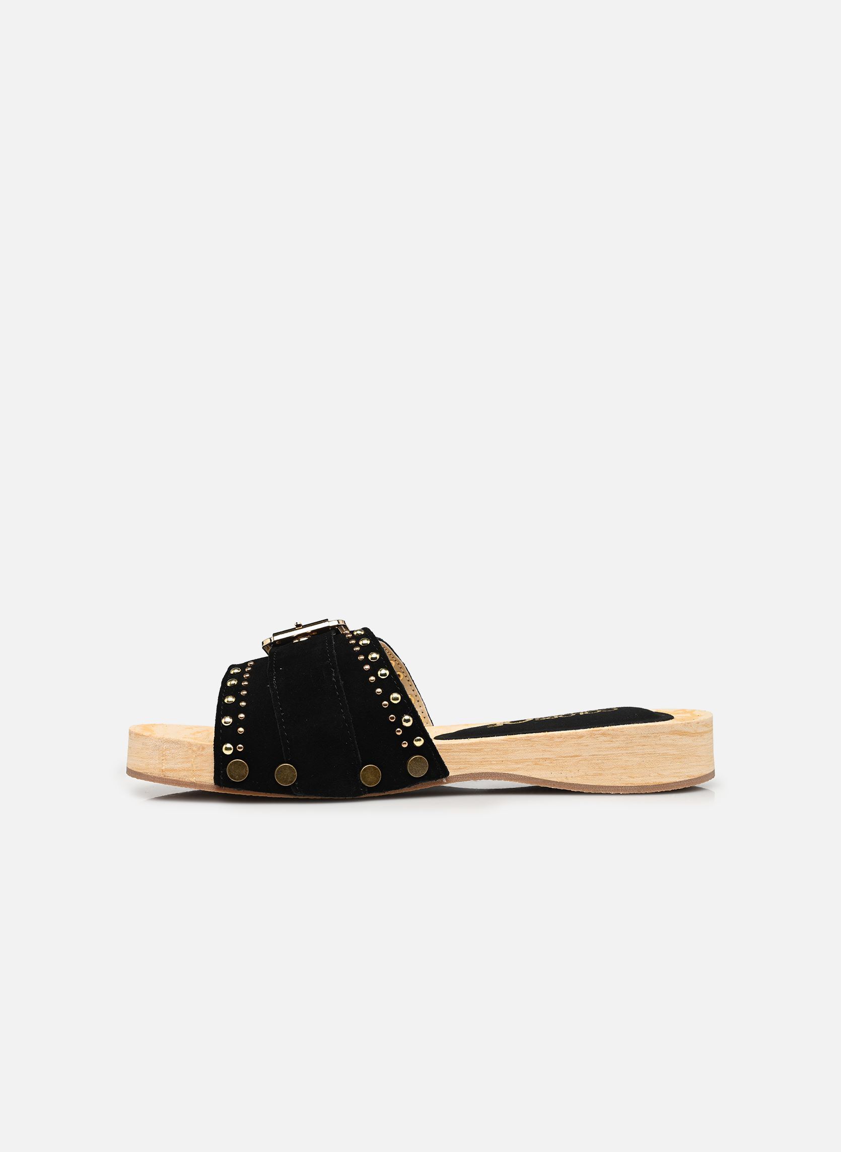 Mules Cow suede clog with studs femme noir Colors of California Mules Cow suede clog with studs femme noir BLACK