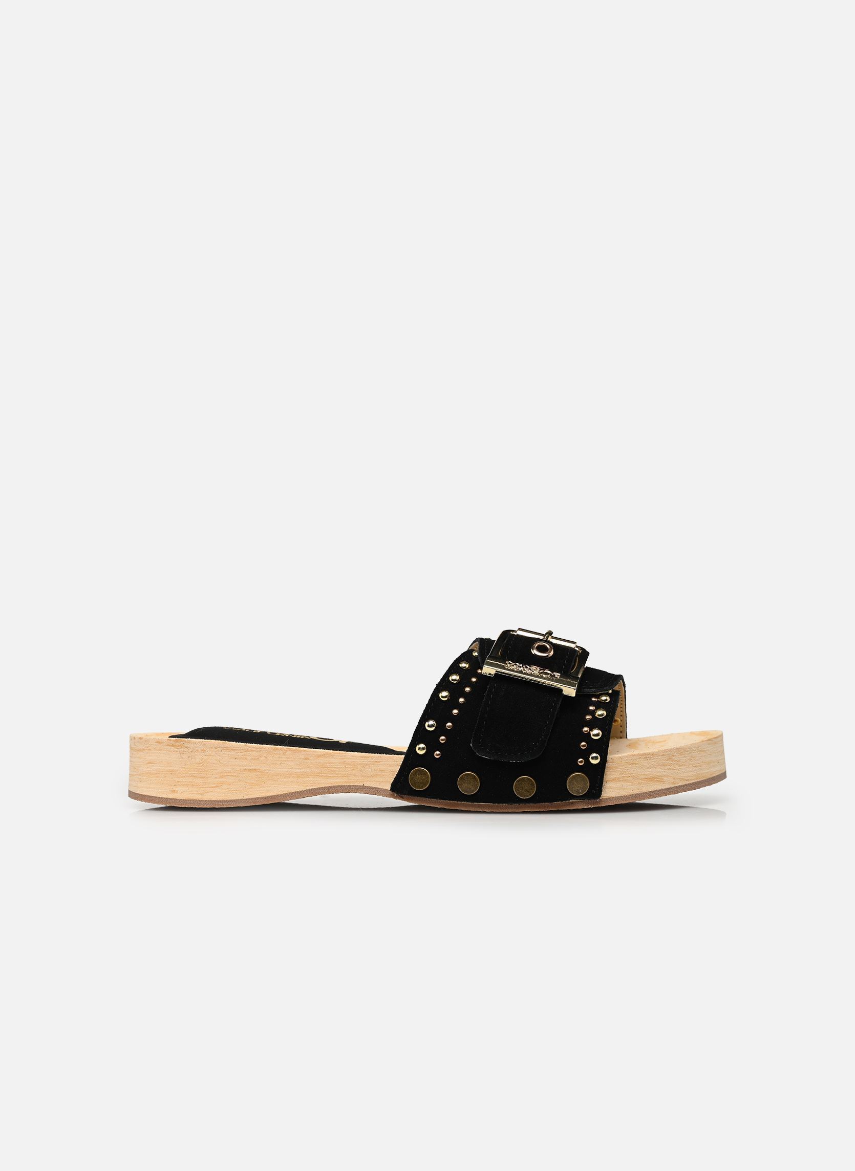 Mules Cow suede clog with studs femme noir Colors of California Mules Cow suede clog with studs femme noir BLACK