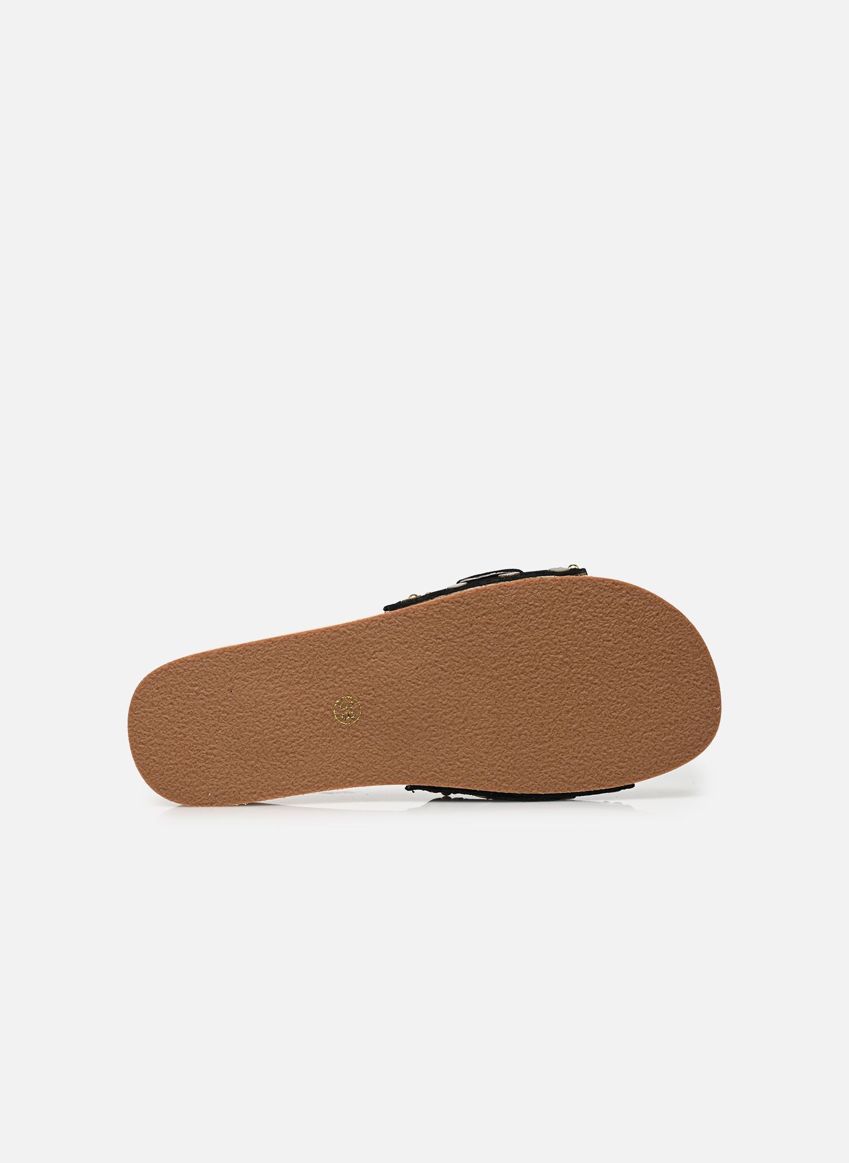 Mules Cow suede clog with studs femme noir Colors of California Mules Cow suede clog with studs femme noir BLACK