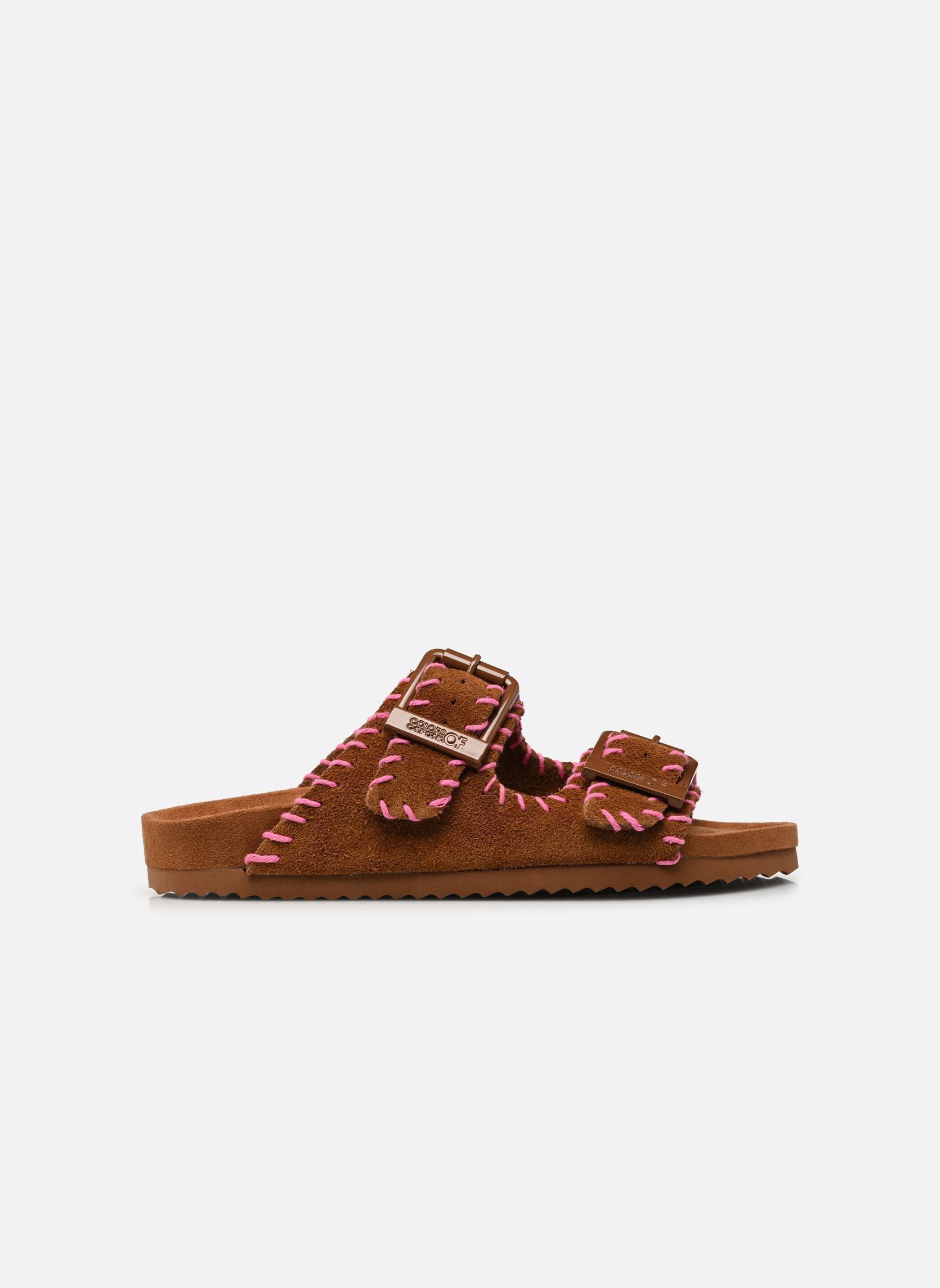 Pantoletten Suede sandal with stitchings damen braun Colors of California Pantoletten Suede sandal with stitchings damen braun TAN
