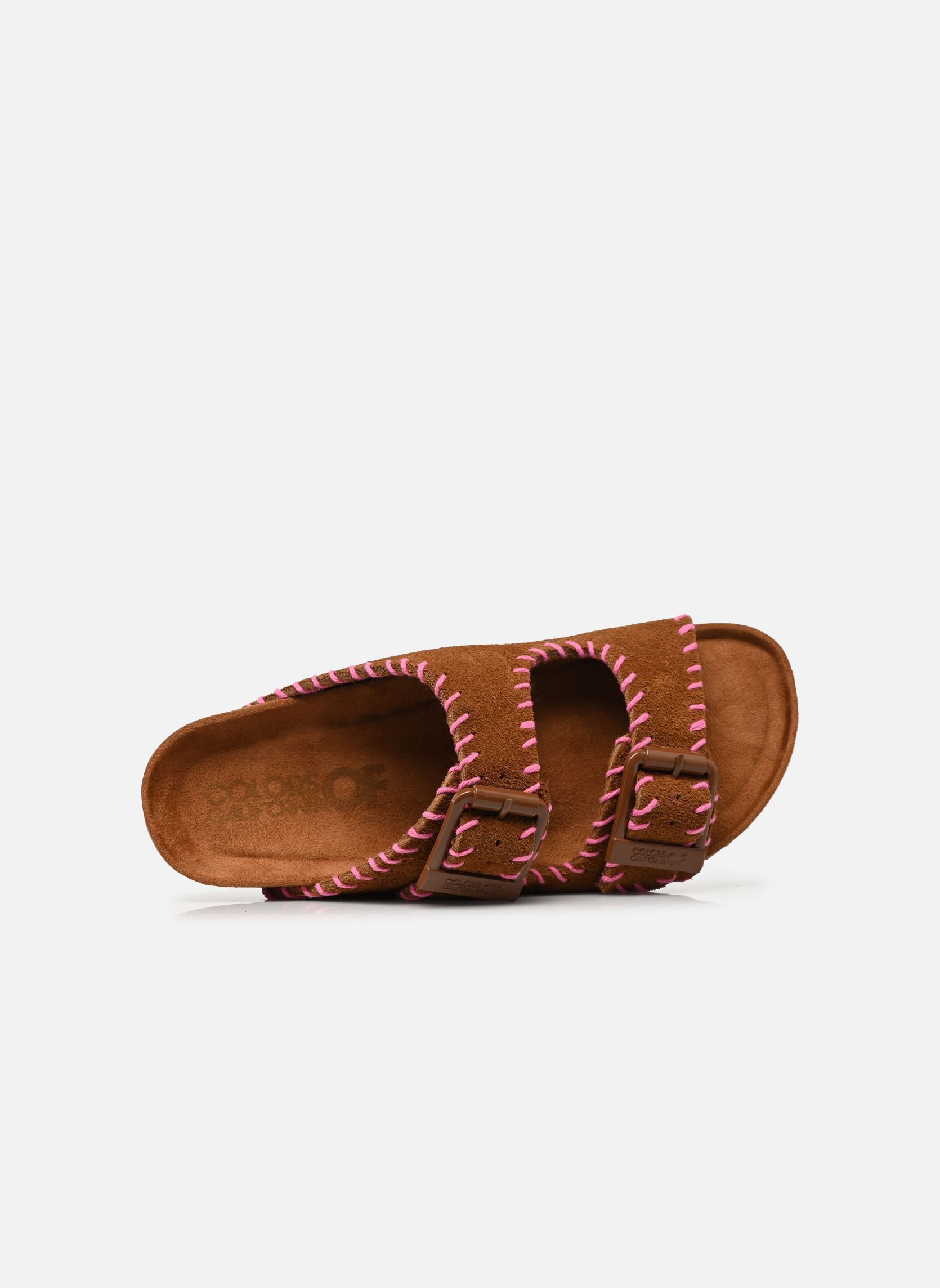 Pantoletten Suede sandal with stitchings damen braun Colors of California Pantoletten Suede sandal with stitchings damen braun TAN