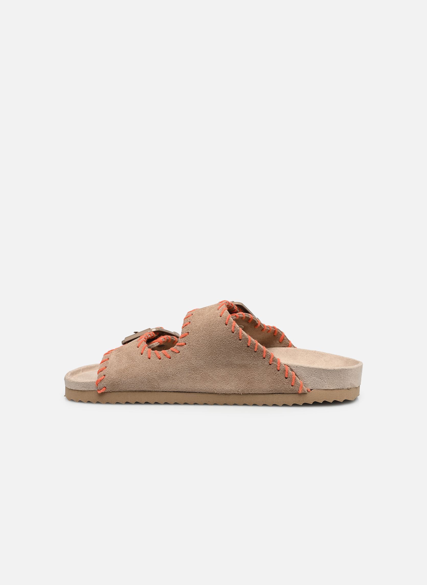 Pantoletten Suede sandal with stitchings damen beige Colors of California Pantoletten Suede sandal with stitchings damen beige MUD
