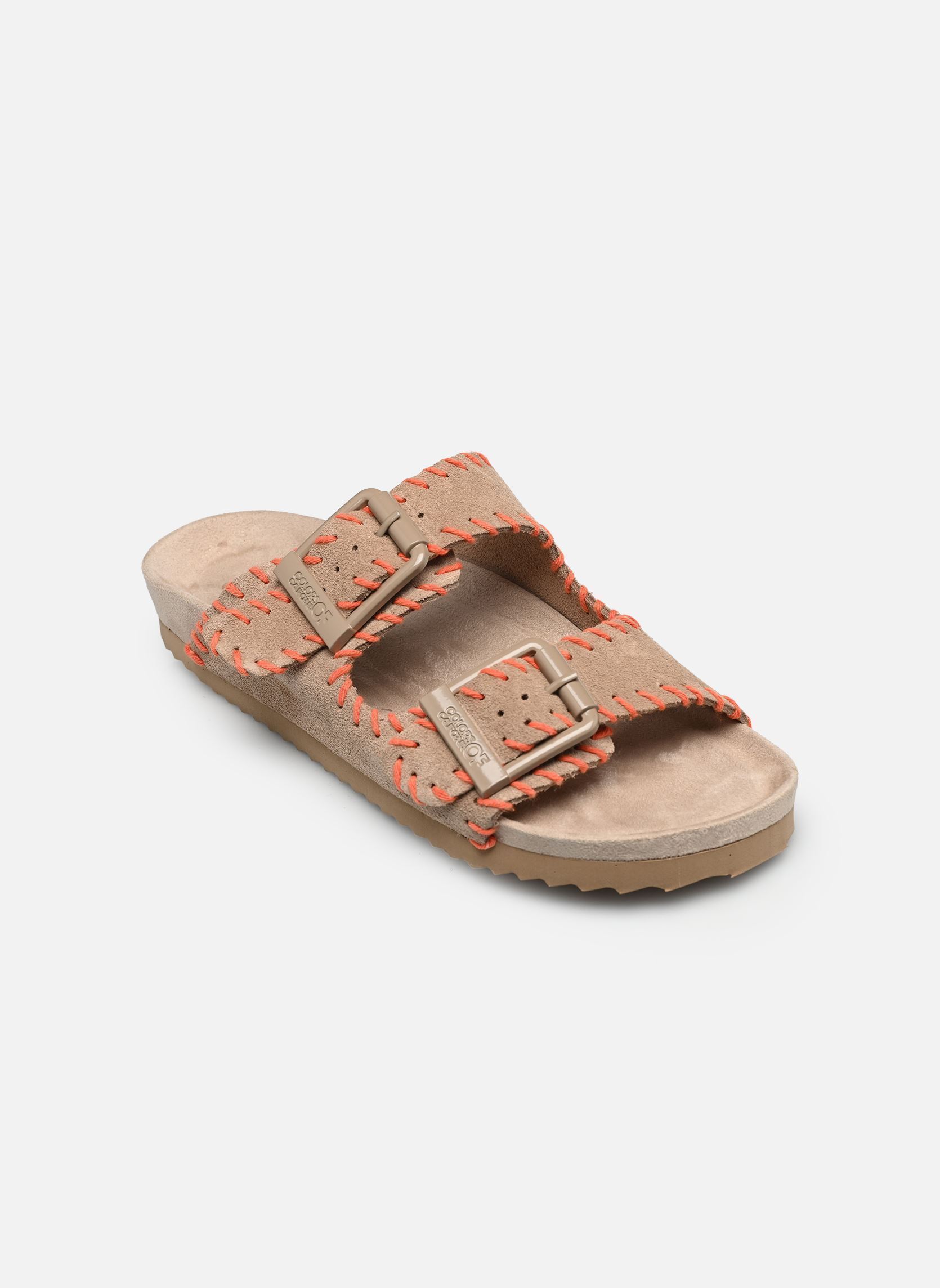 Suede sandal with stitchings by Colors of California