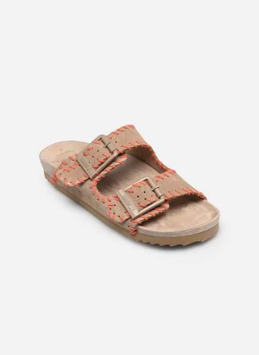 Colors of California Pantoletten Suede sandal with stitchings damen beige