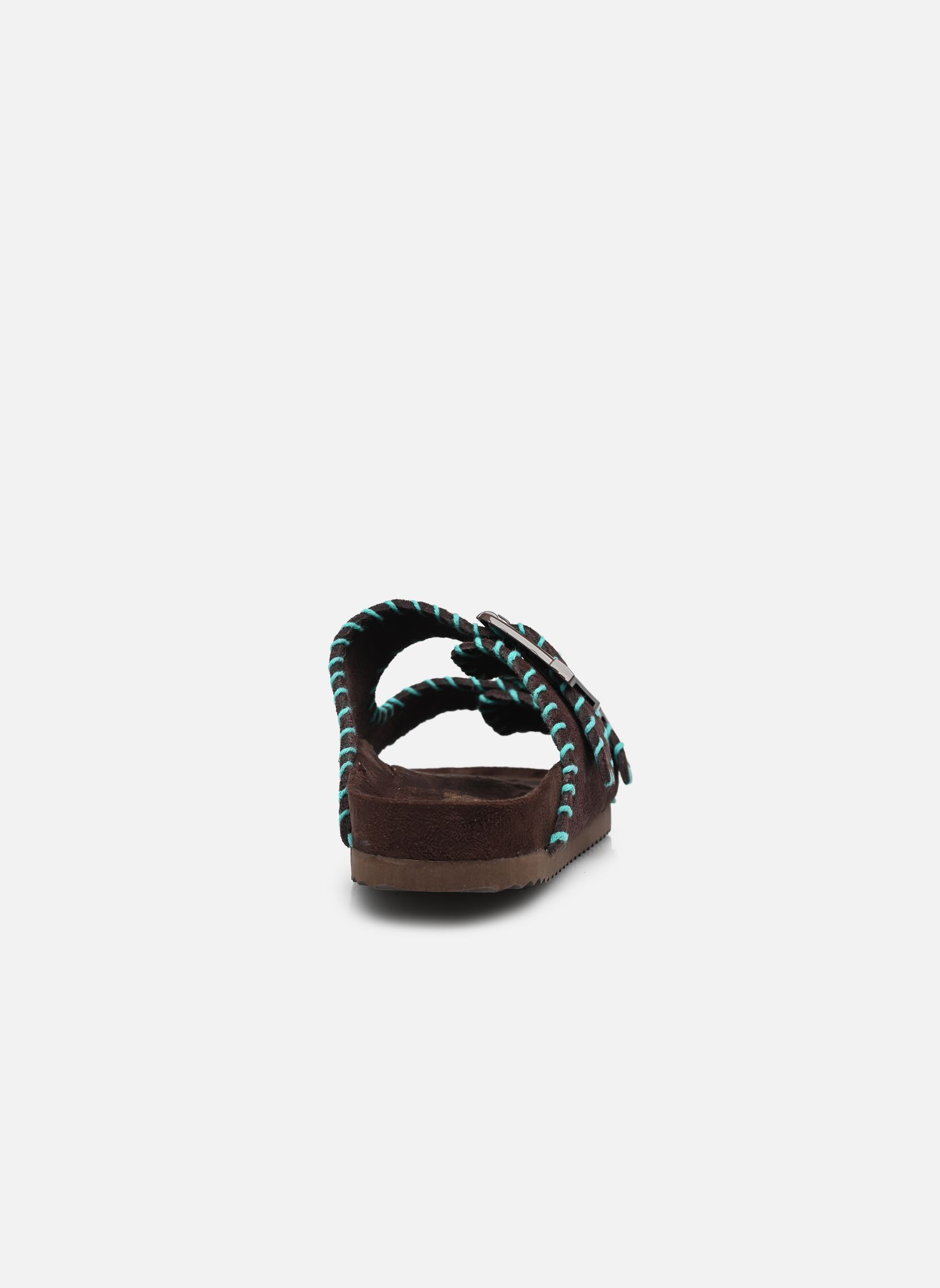 Mules Suede sandal with stitchings femme marron Colors of California Mules Suede sandal with stitchings femme marron MOKA