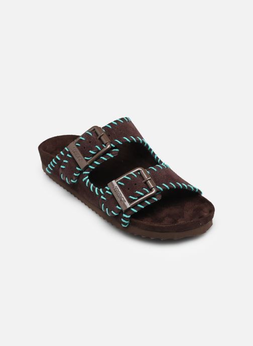 Colors of California Pantoletten Suede sandal with stitchings damen braun