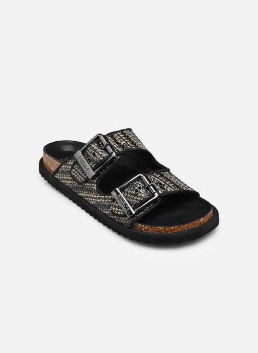 Colors of California Muilen Two buckle sandal metal rafia dames zwart