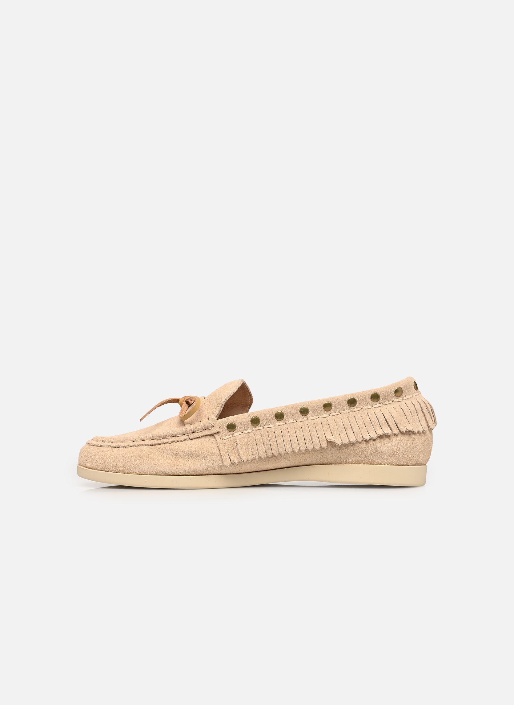 Loafer Cow suede sfringed boat shoe damen beige Colors of California Loafer Cow suede sfringed boat shoe damen beige WHITE