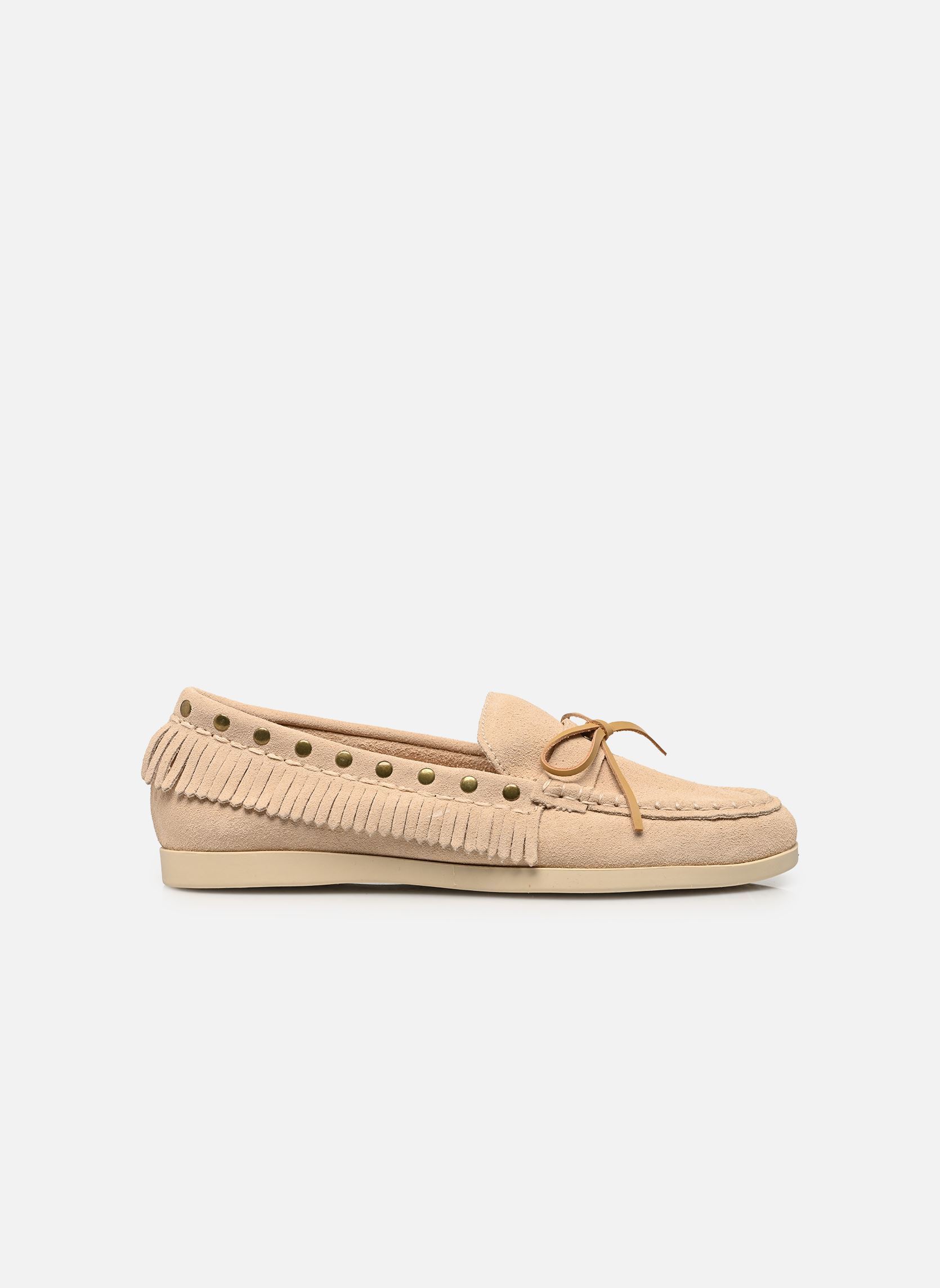 Loafer Cow suede sfringed boat shoe damen beige Colors of California Loafer Cow suede sfringed boat shoe damen beige WHITE
