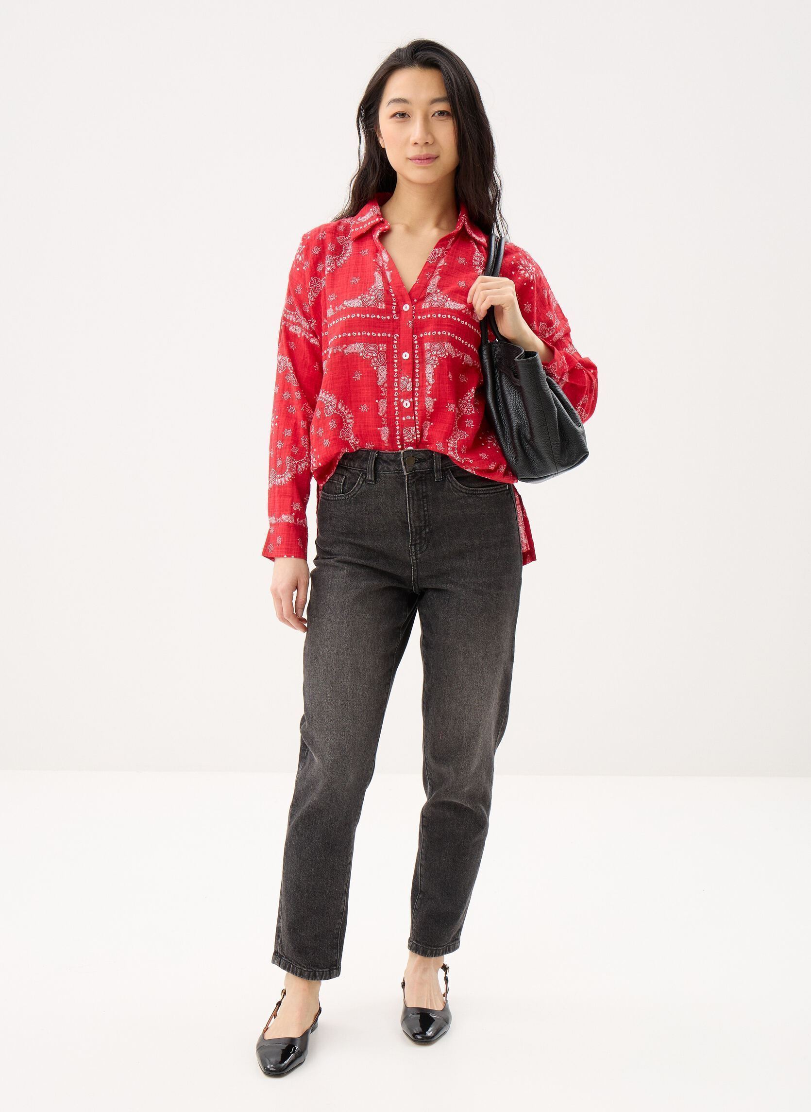 Kurzarm-Hemden 9 . Chemise Ml Bandana damen rot Stella Forest Kurzarm-Hemden 9 . Chemise Ml Bandana damen rot Rouge