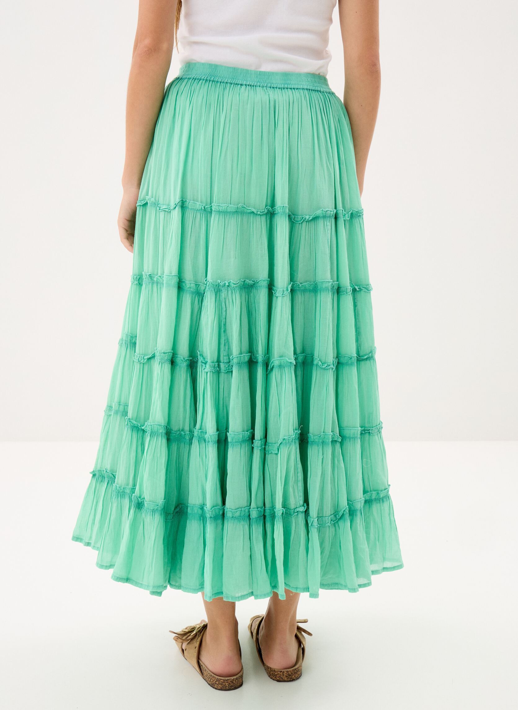 Faldas largas 301 . Jupe Maxi Gaia mujer verde Stella Forest Faldas largas 301 . Jupe Maxi Gaia mujer verde CELADON