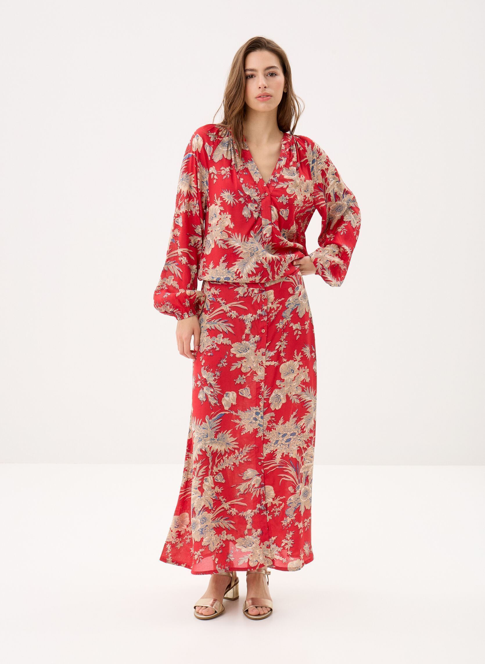 Lange Röcke 13 . Jupe Long Flavie damen rot Stella Forest Lange Röcke 13 . Jupe Long Flavie damen rot ROUGE