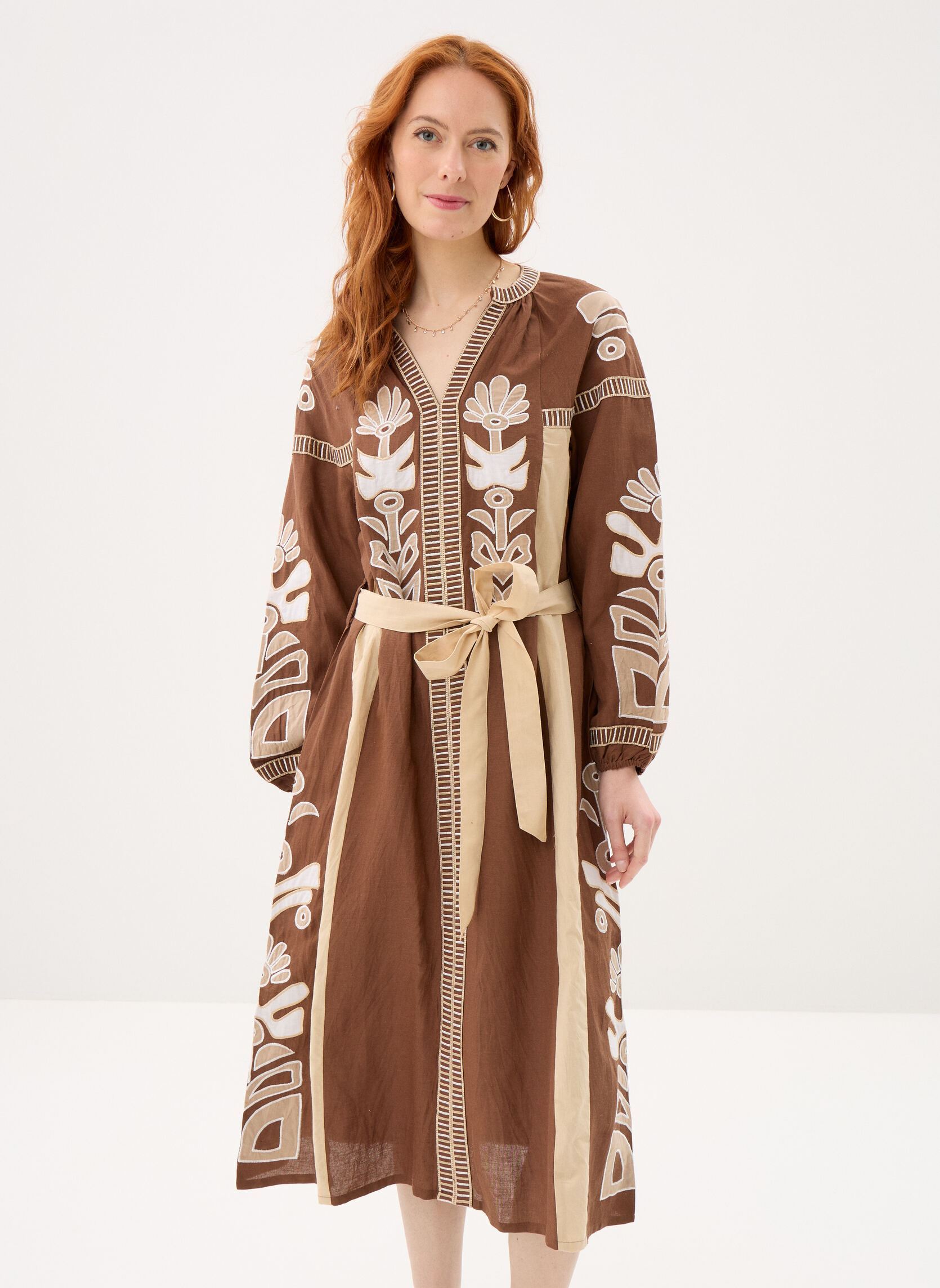 Lange Kleider 114 . Robe Long Ml Anouck damen braun Stella Forest Lange Kleider 114 . Robe Long Ml Anouck damen braun CHOCO