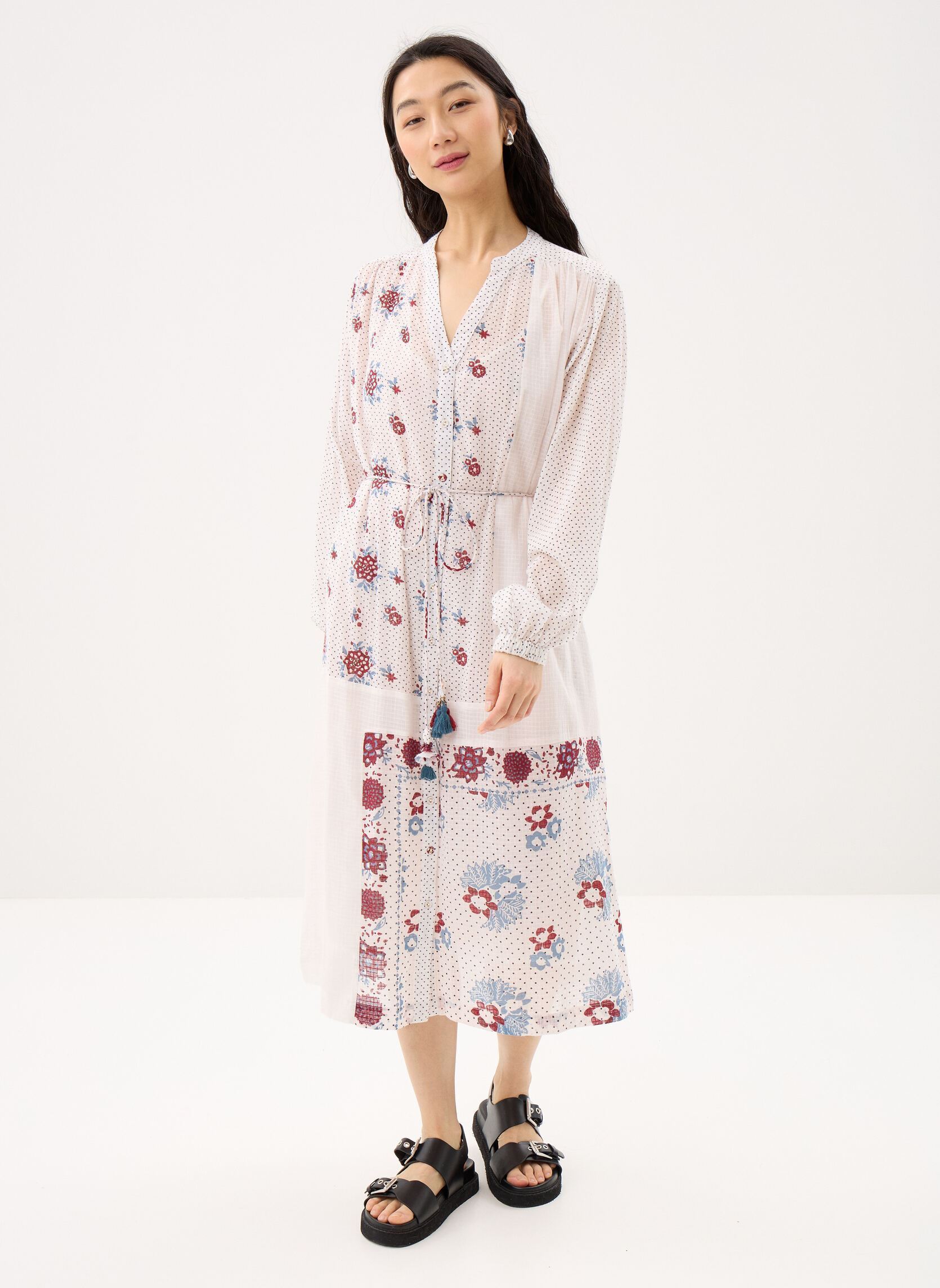 Lange Kleider 14 . Robe Long Ml Sunny damen weiß Stella Forest Lange Kleider 14 . Robe Long Ml Sunny damen weiß Ecru