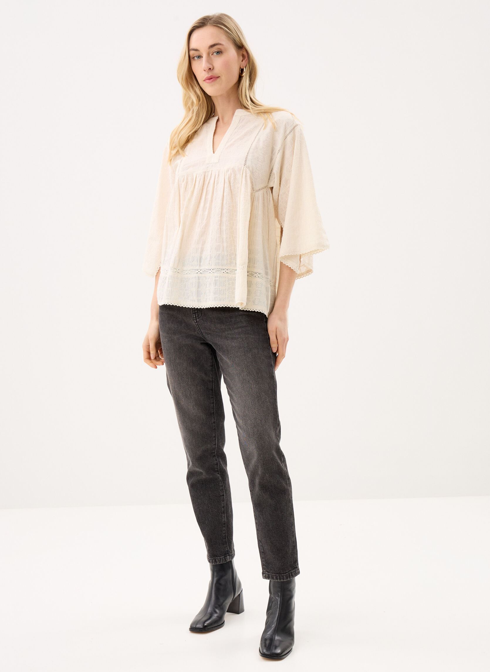 Blouses manches courtes 109 . Tunique 3/4 Eloise femme blanc Stella Forest Blouses manches courtes 109 . Tunique 3/4 Eloise femme blanc ECRU