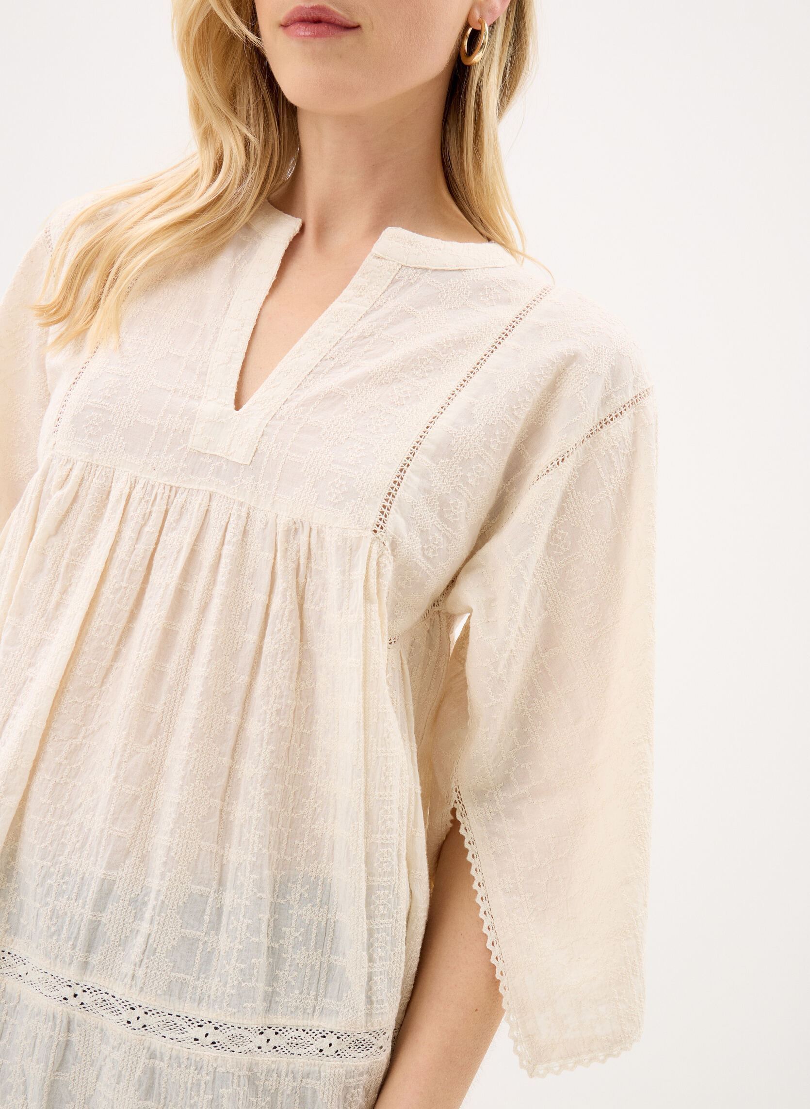 Blouses manches courtes 109 . Tunique 3/4 Eloise femme blanc Stella Forest Blouses manches courtes 109 . Tunique 3/4 Eloise femme blanc ECRU
