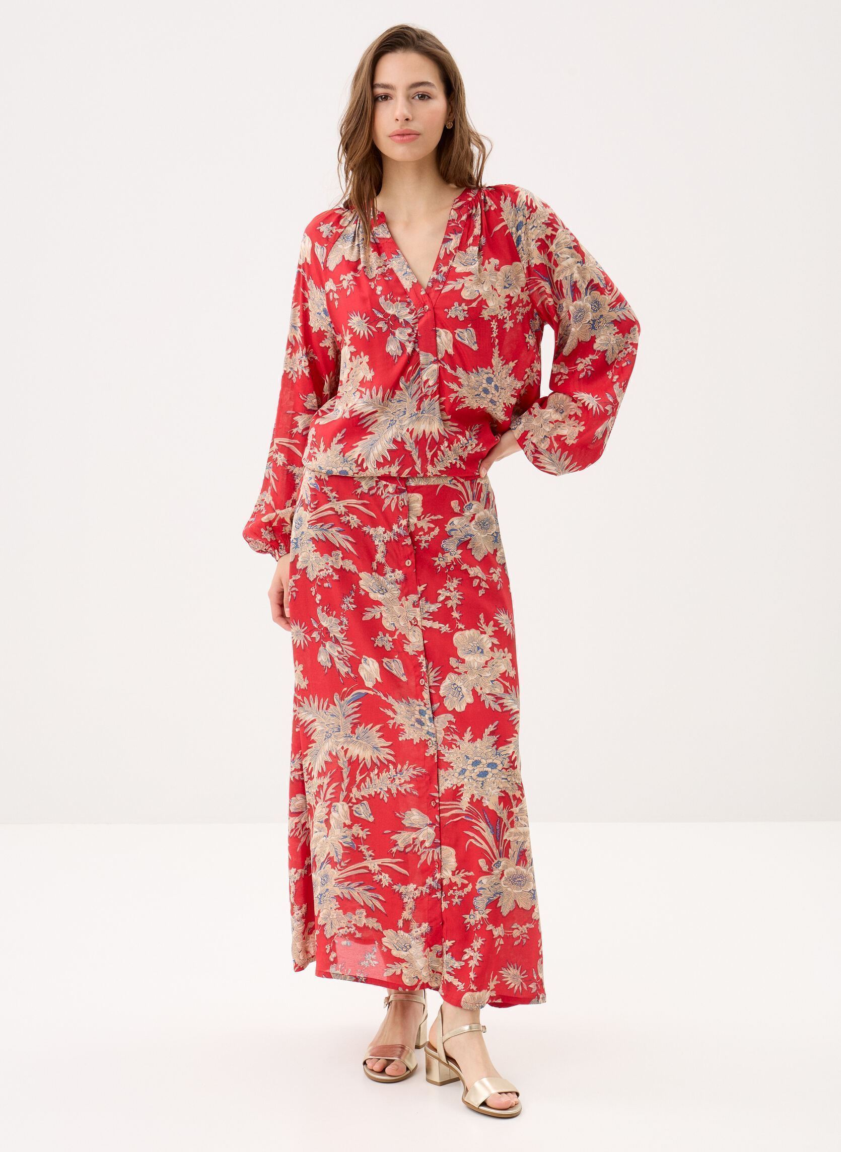 Langarm-Blusen 13 . Tunique Ml Flavie damen rot Stella Forest Langarm-Blusen 13 . Tunique Ml Flavie damen rot ROUGE