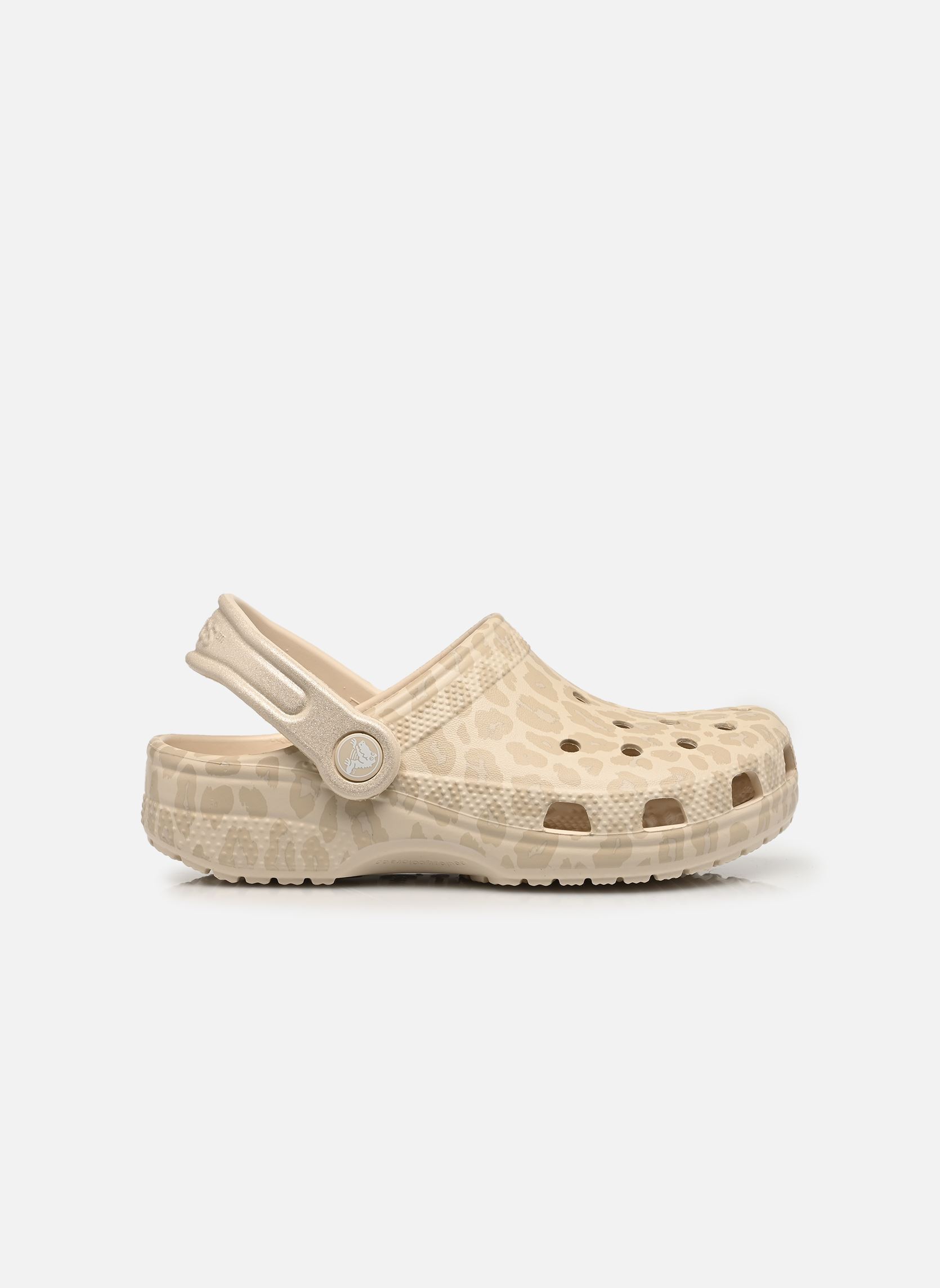 Pantoletten und Clogs Classic Animal Glitter Clog K beige Crocs Pantoletten und Clogs Classic Animal Glitter Clog K beige ALMOND TINT/LEOPARD