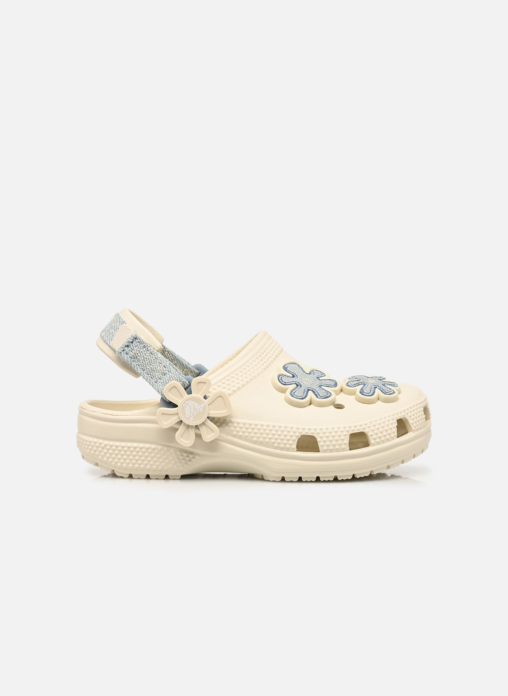 Pantoletten und Clogs Clsc Dnm Flwr Adj Backstrap K weiß Crocs Pantoletten und Clogs Clsc Dnm Flwr Adj Backstrap K weiß Summit White