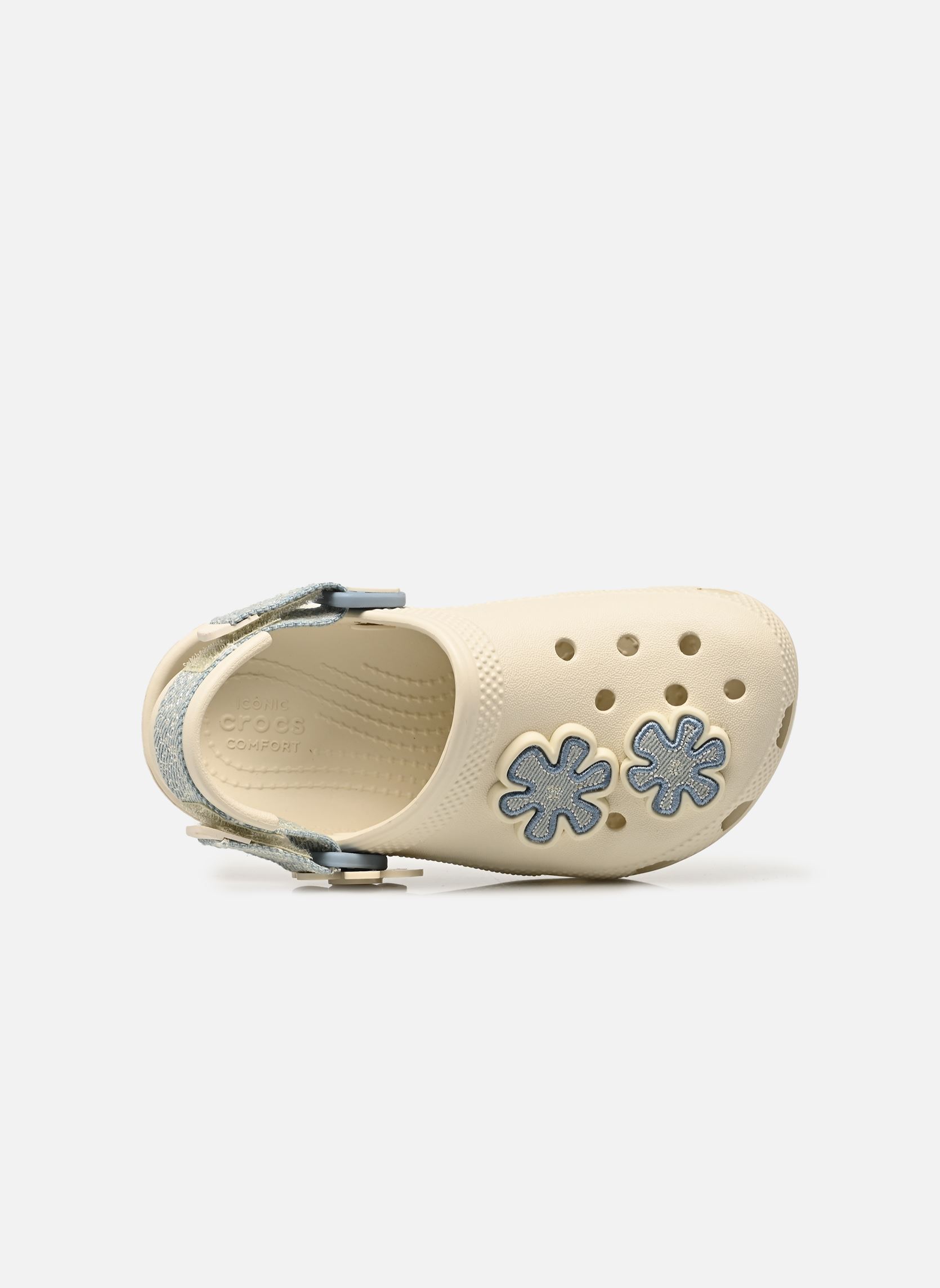 Pantoletten und Clogs Clsc Dnm Flwr Adj Backstrap K weiß Crocs Pantoletten und Clogs Clsc Dnm Flwr Adj Backstrap K weiß Summit White