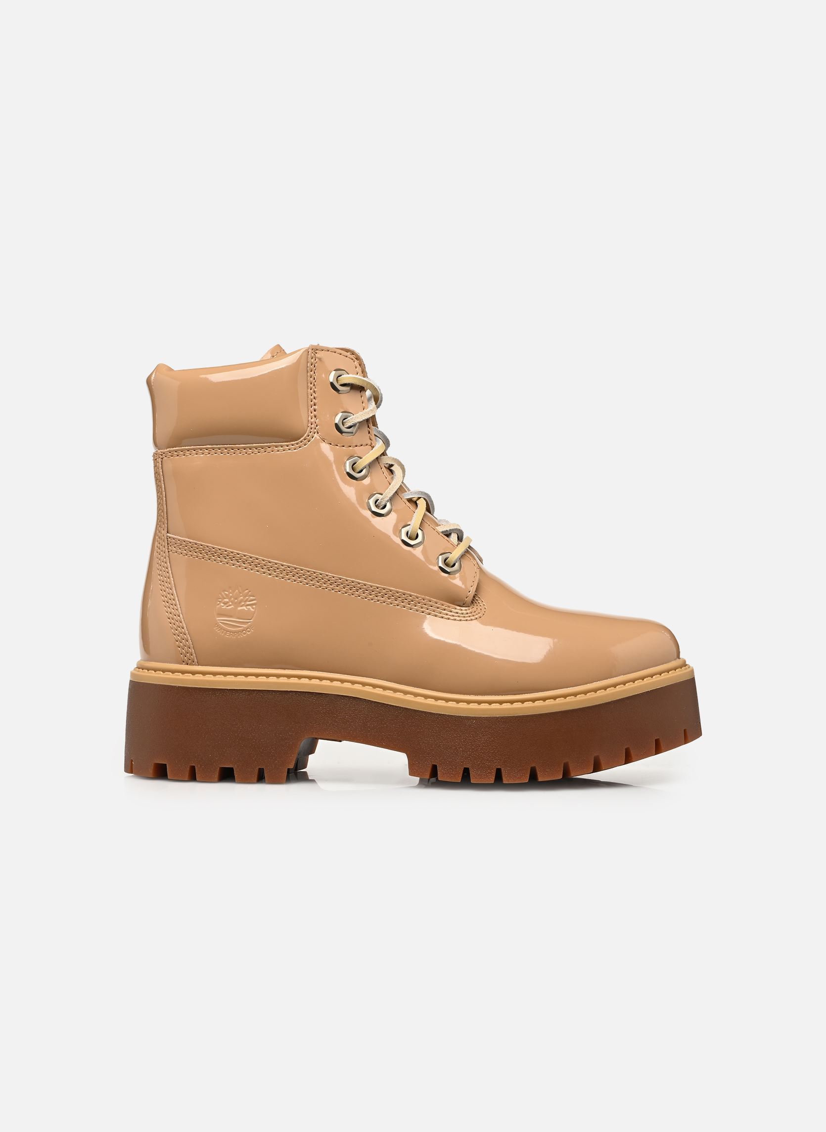 Geschnürte Stiefeletten 6 IN LACE WATERPROOF BOOT damen beige Timberland Geschnürte Stiefeletten 6 IN LACE WATERPROOF BOOT damen beige MD BEIGE PATENT LEATHER