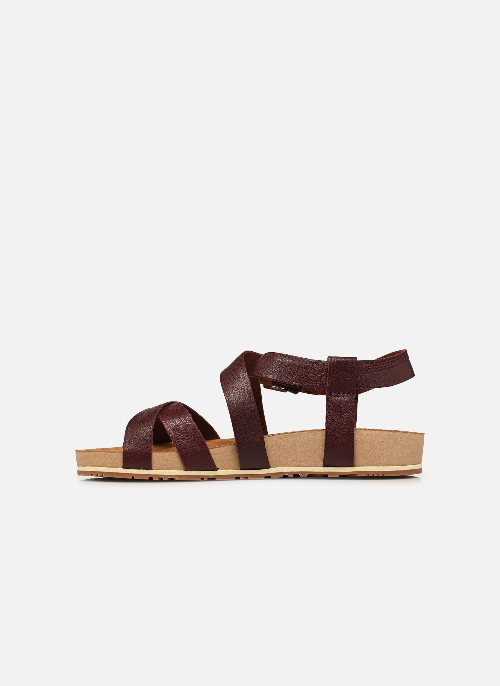Platte sandalen BACKSTRAP SANDAL dames bordeaux Timberland Platte sandalen BACKSTRAP SANDAL dames bordeaux BURGUNDY FULL GRAIN