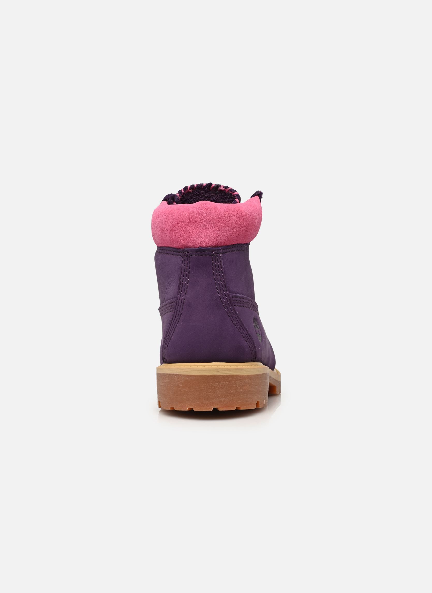 Stiefeletten / Ankle Boots Premium 6 INCH LACE UP WB mädchen violett Timberland Stiefeletten / Ankle Boots Premium 6 INCH LACE UP WB mädchen violett DK PURPLE NUBUCK W LTPINK