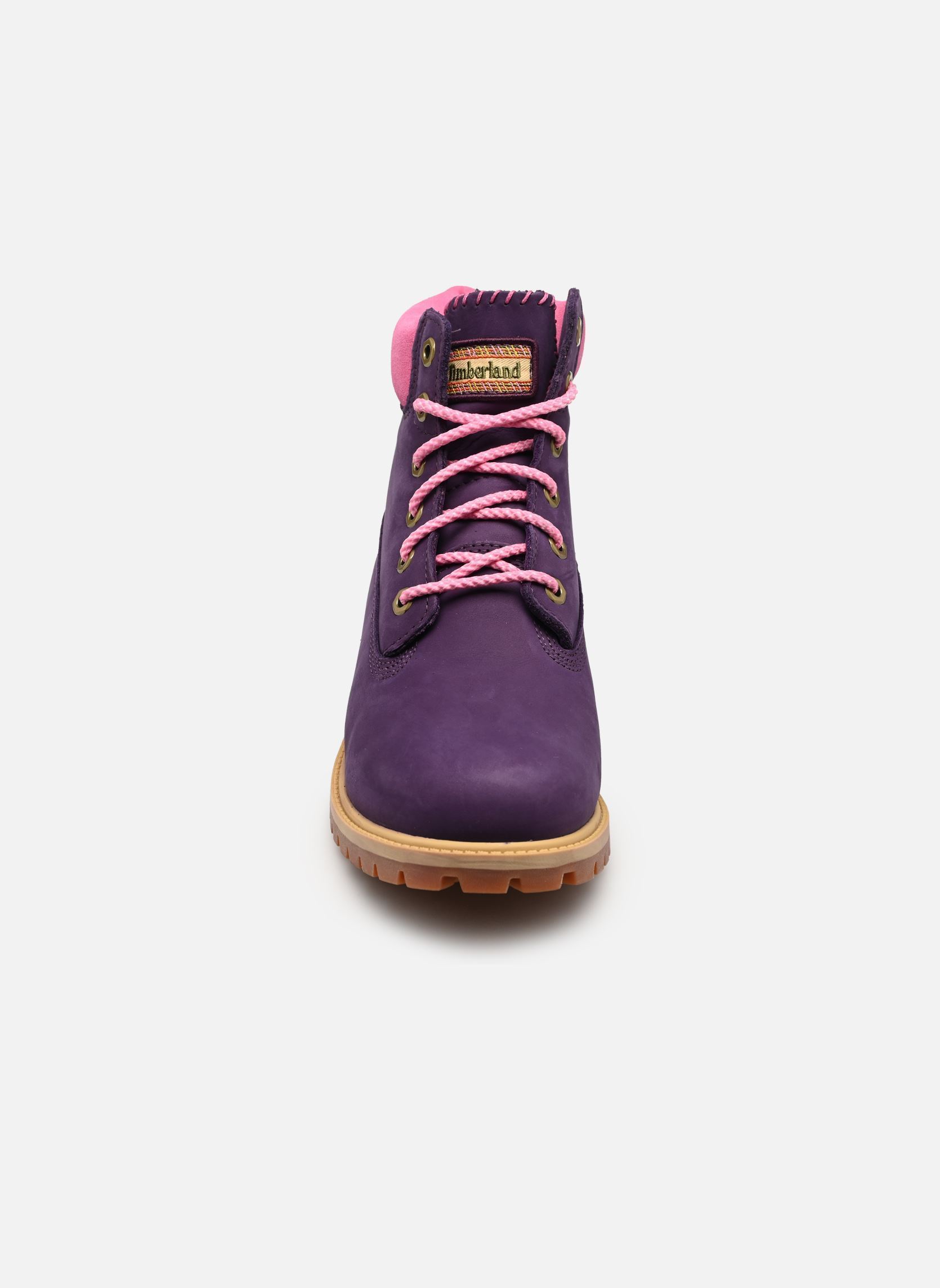 Bottines Premium 6 INCH LACE UP W B fille violet Timberland Bottines Premium 6 INCH LACE UP W B fille violet DK PURPLE NUBUCK W LTPINK