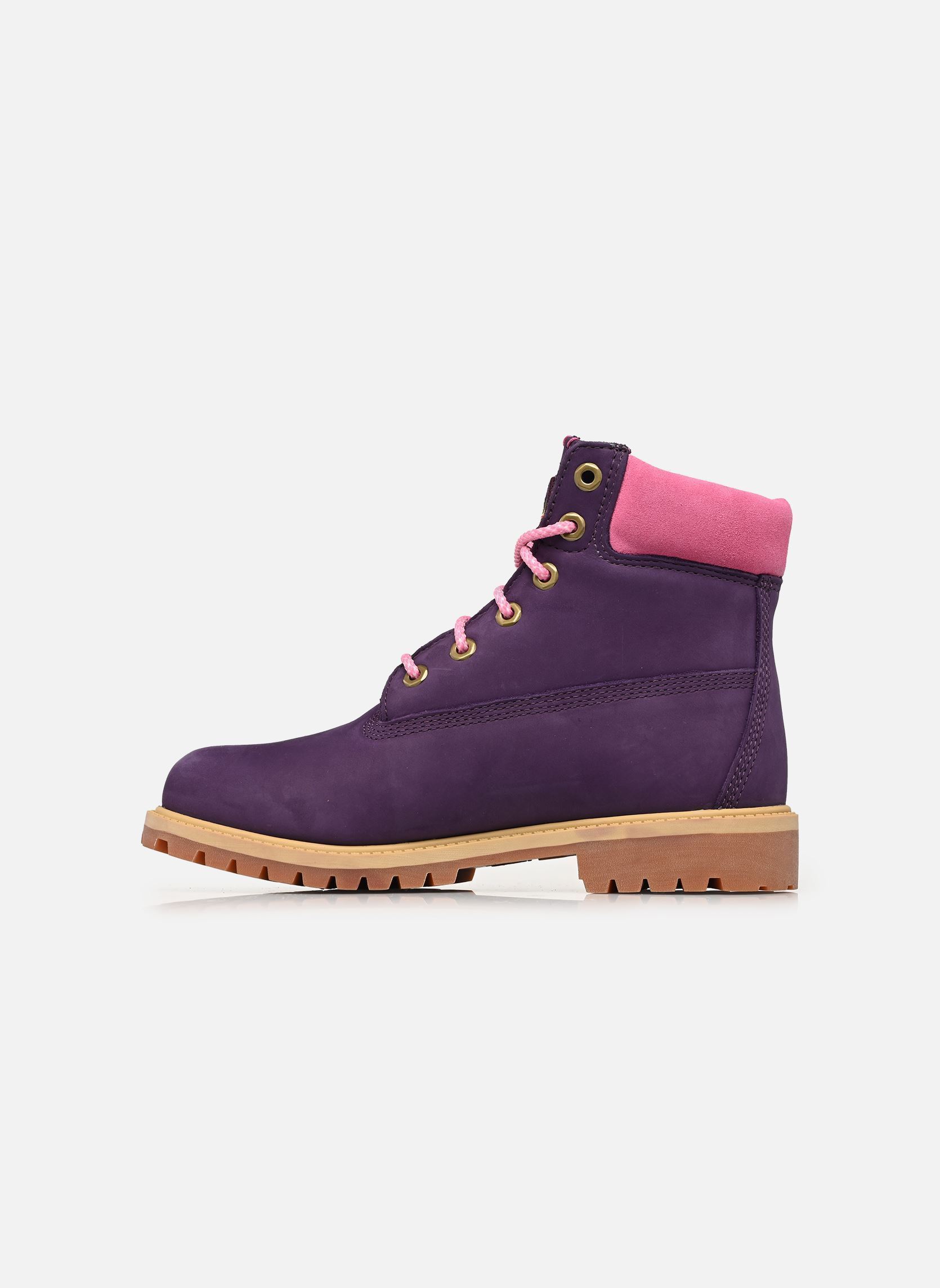 Bottines Premium 6 INCH LACE UP W B fille violet Timberland Bottines Premium 6 INCH LACE UP W B fille violet DK PURPLE NUBUCK W LTPINK