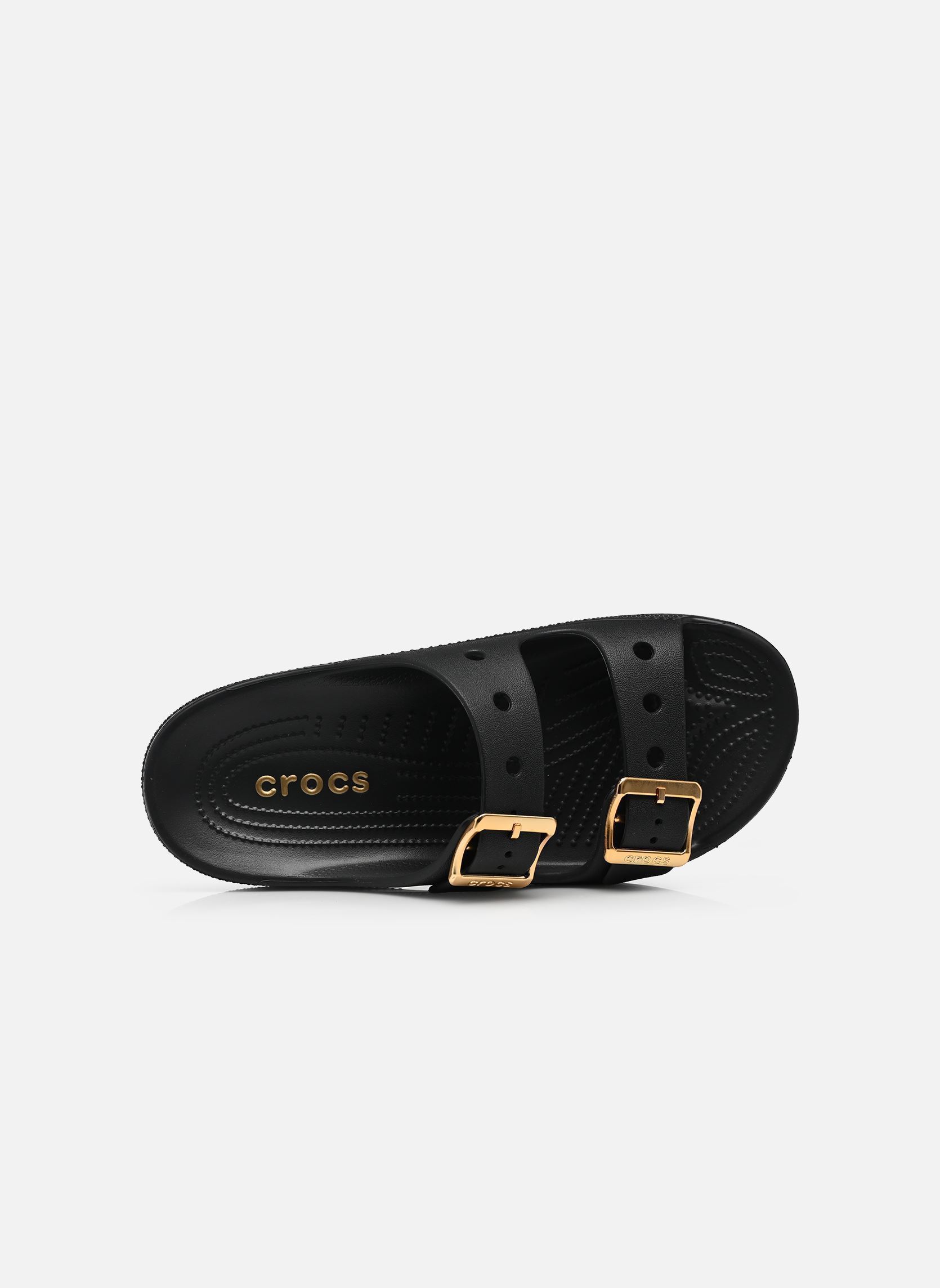 Muilen Saturday Metallic Buckle Sandal W dames zwart Crocs Muilen Saturday Metallic Buckle Sandal W dames zwart Black