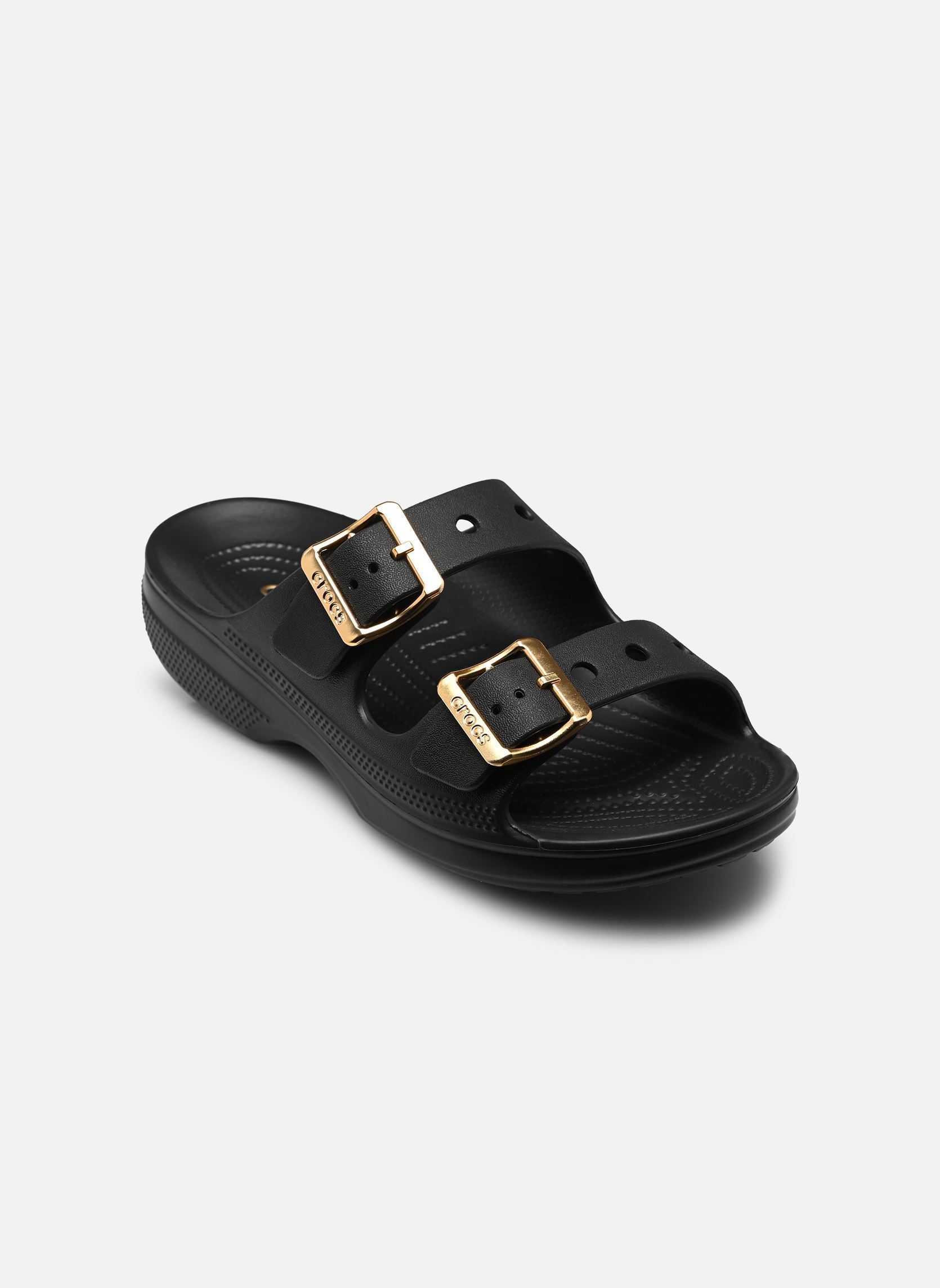 Muilen Saturday Metallic Buckle Sandal W dames zwart Crocs Muilen Saturday Metallic Buckle Sandal W dames zwart Black