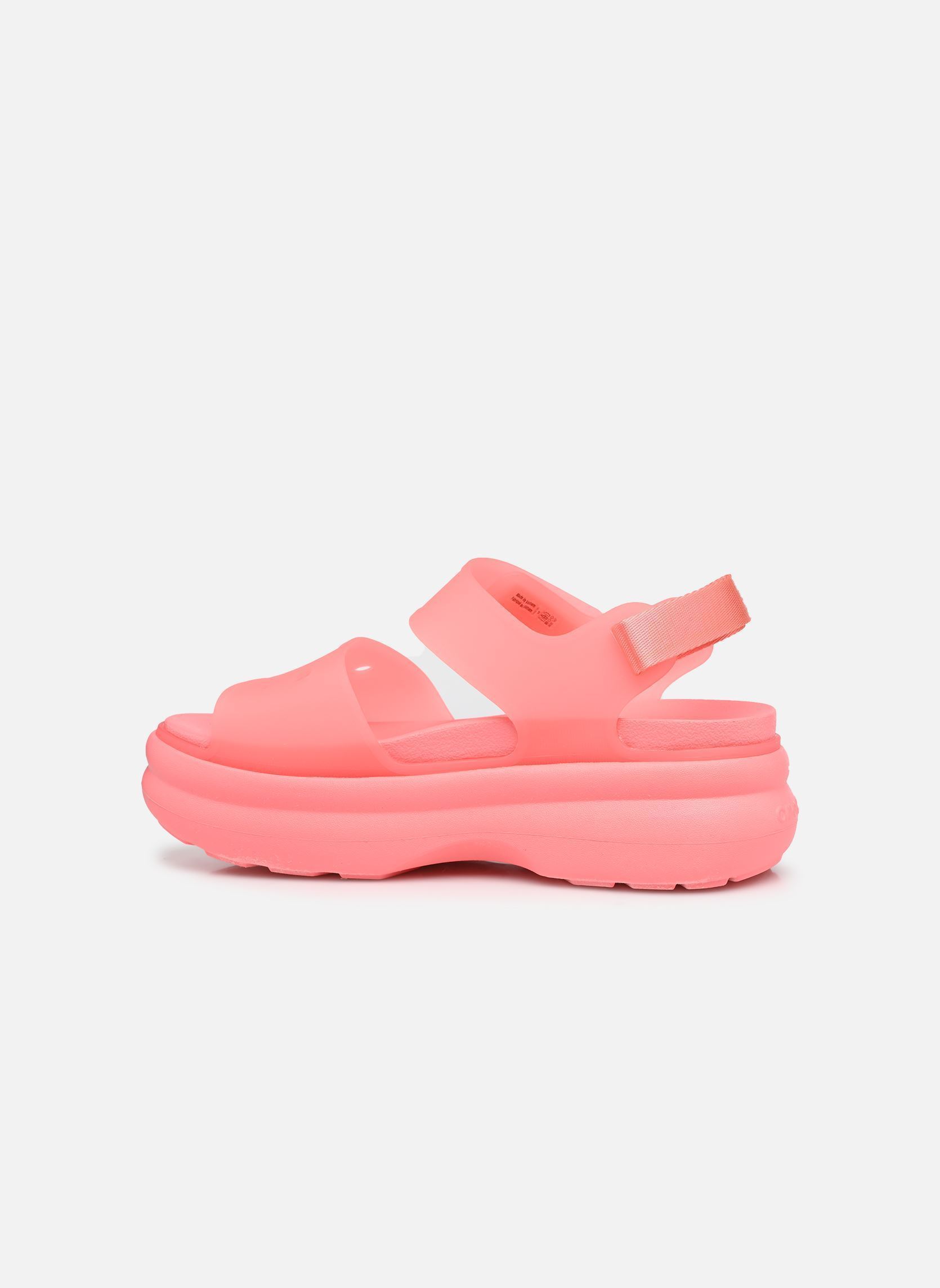 Sandalen met sleehak en plateau Soho Frosted Y Strap Sandal dames roze Crocs Sandalen met sleehak en plateau Soho Frosted Y Strap Sandal dames roze Guava