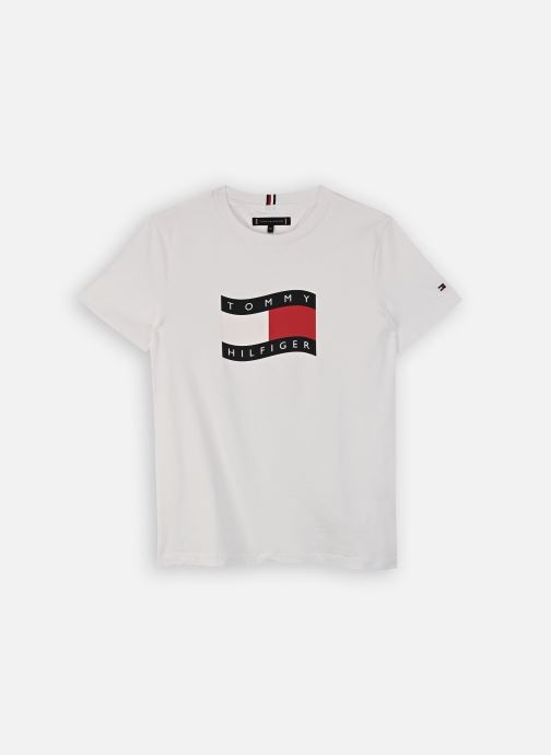 Tommy Hilfiger Tee-shirts manches courtes Wavy Flag T-Shirt KB0KB10275 garçon blanc
