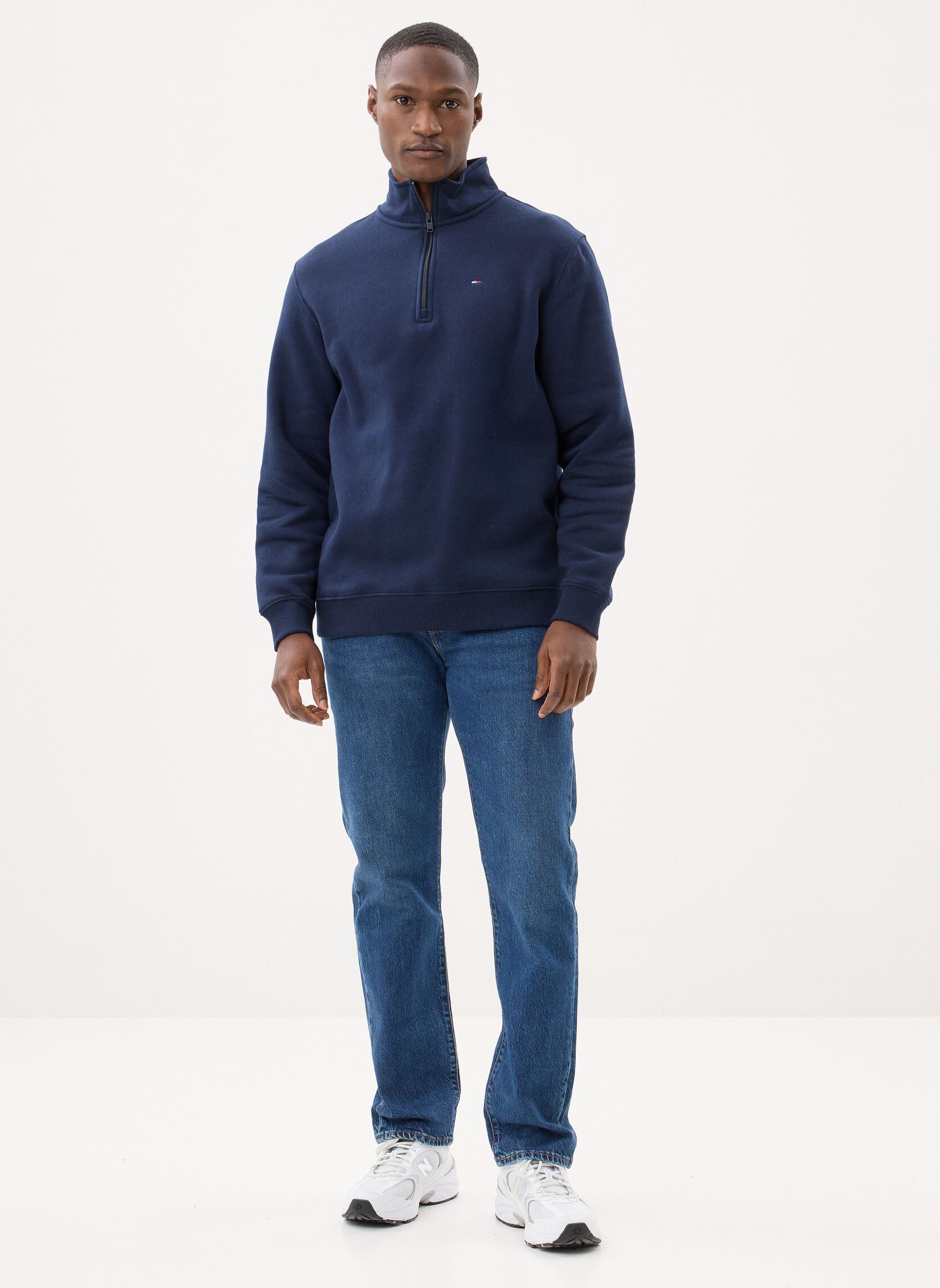 Sweaters met rits Tjm Reg Fleece Qz Mo heren blauw Tommy Jeans Sweaters met rits Tjm Reg Fleece Qz Mo heren blauw DARK NIGHT NAVY