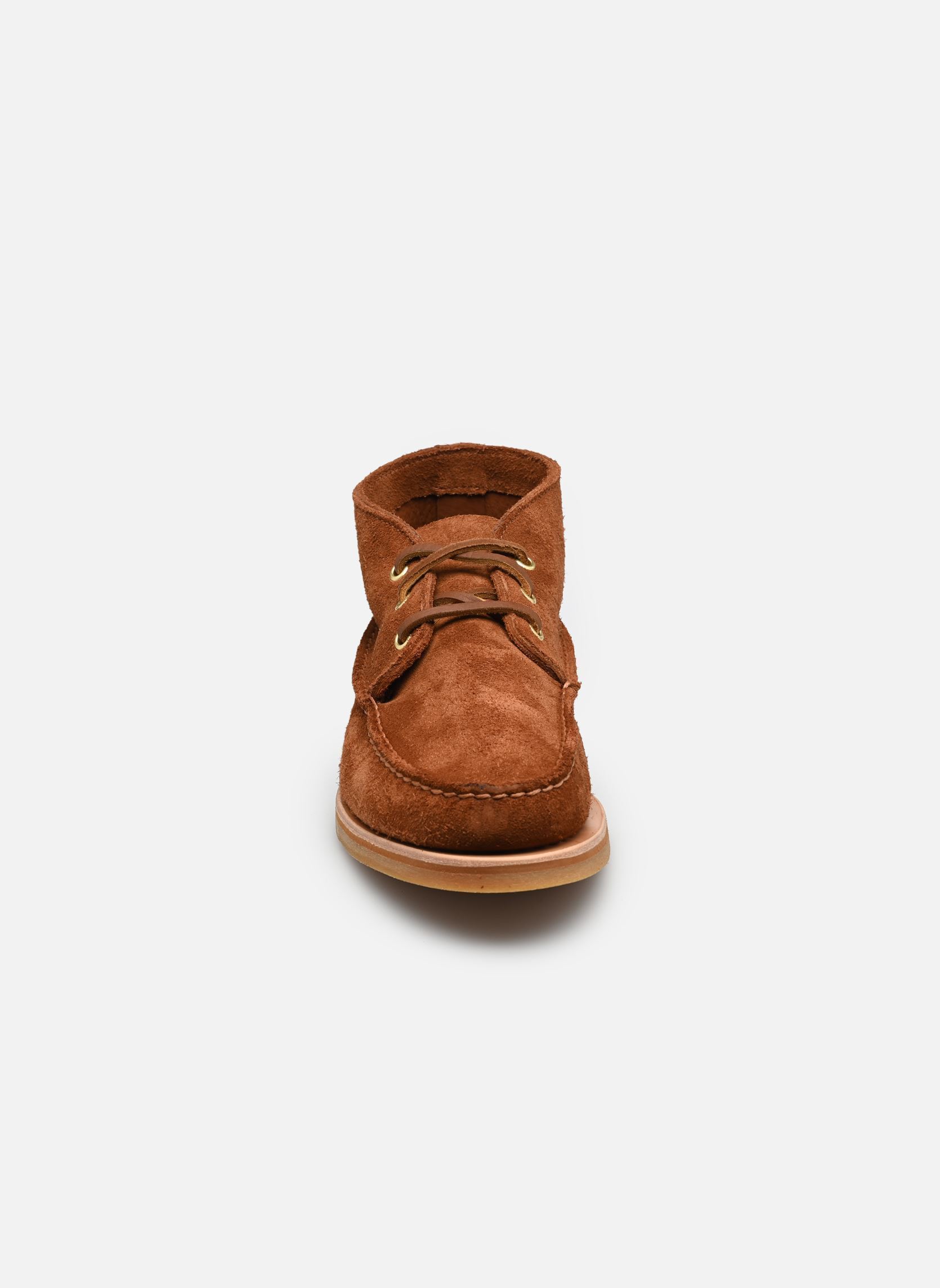 Bottines à lacets CRAFTED BOAT MID LACE homme marron Timberland Bottines à lacets CRAFTED BOAT MID LACE homme marron MEDIUM BROWN SUEDE