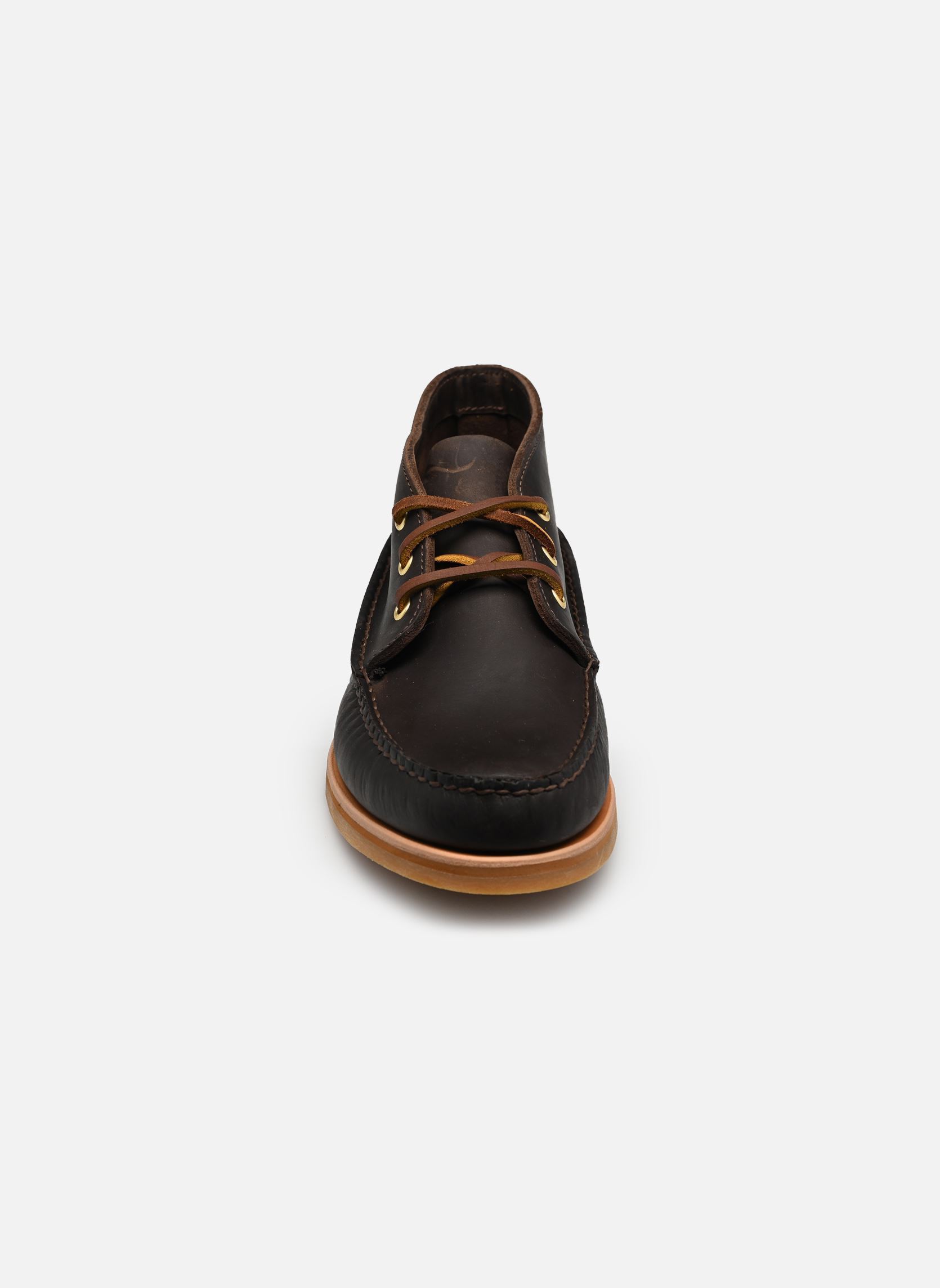Veterlaarsjes CRAFTED BOAT MID LACE heren bruin Timberland Veterlaarsjes CRAFTED BOAT MID LACE heren bruin DARK BROWN FULL GRAIN