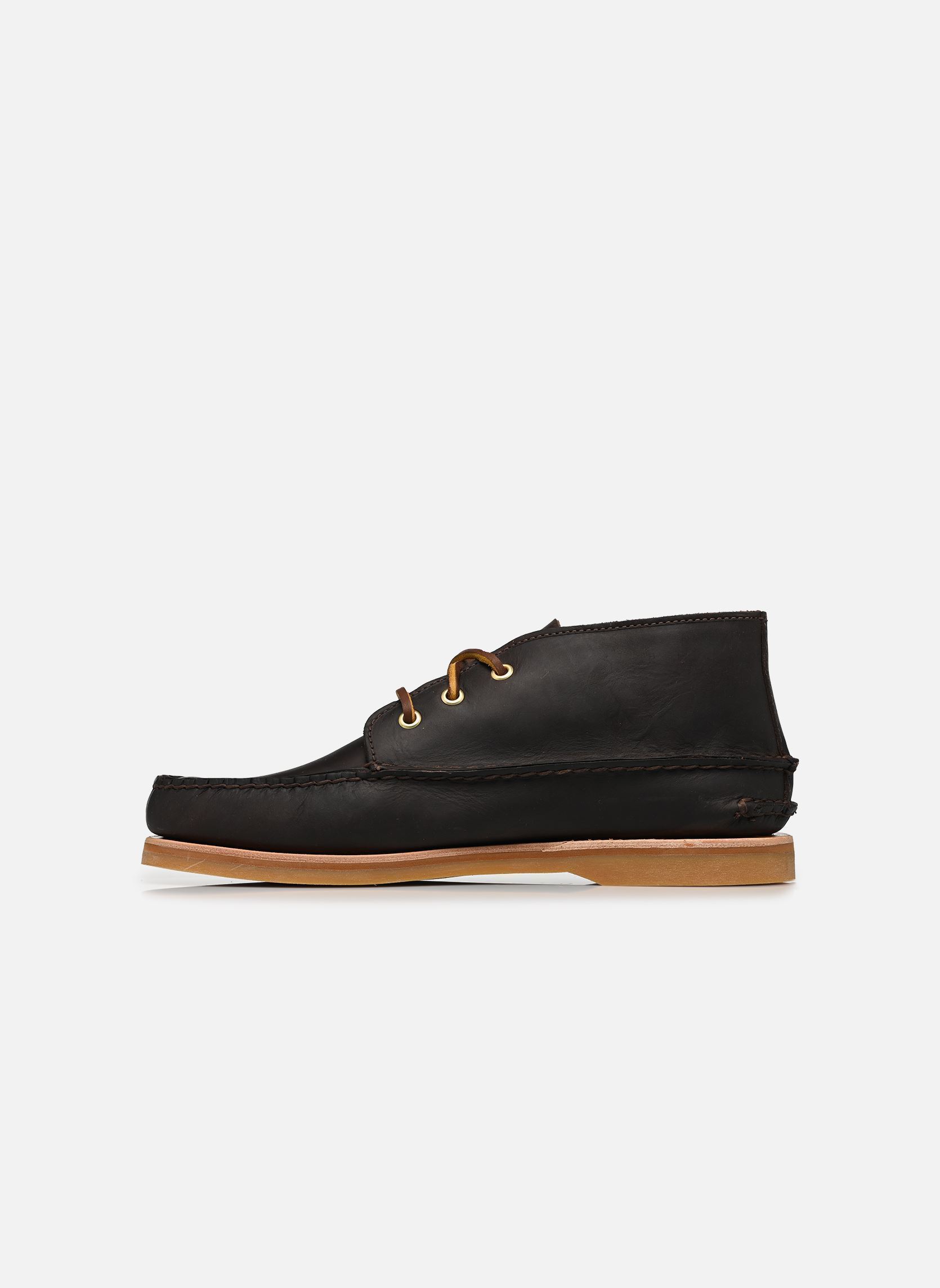 Veterlaarsjes CRAFTED BOAT MID LACE heren bruin Timberland Veterlaarsjes CRAFTED BOAT MID LACE heren bruin DARK BROWN FULL GRAIN