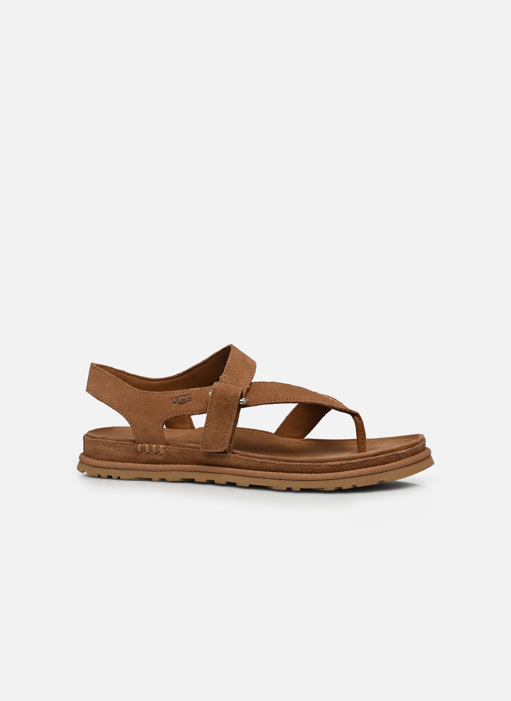 Sandalias y plataformas de cuña W Goldengaze Toe Post mujer marrón UGG Sandalias y plataformas de cuña W Goldengaze Toe Post mujer marrón CHESTNUT