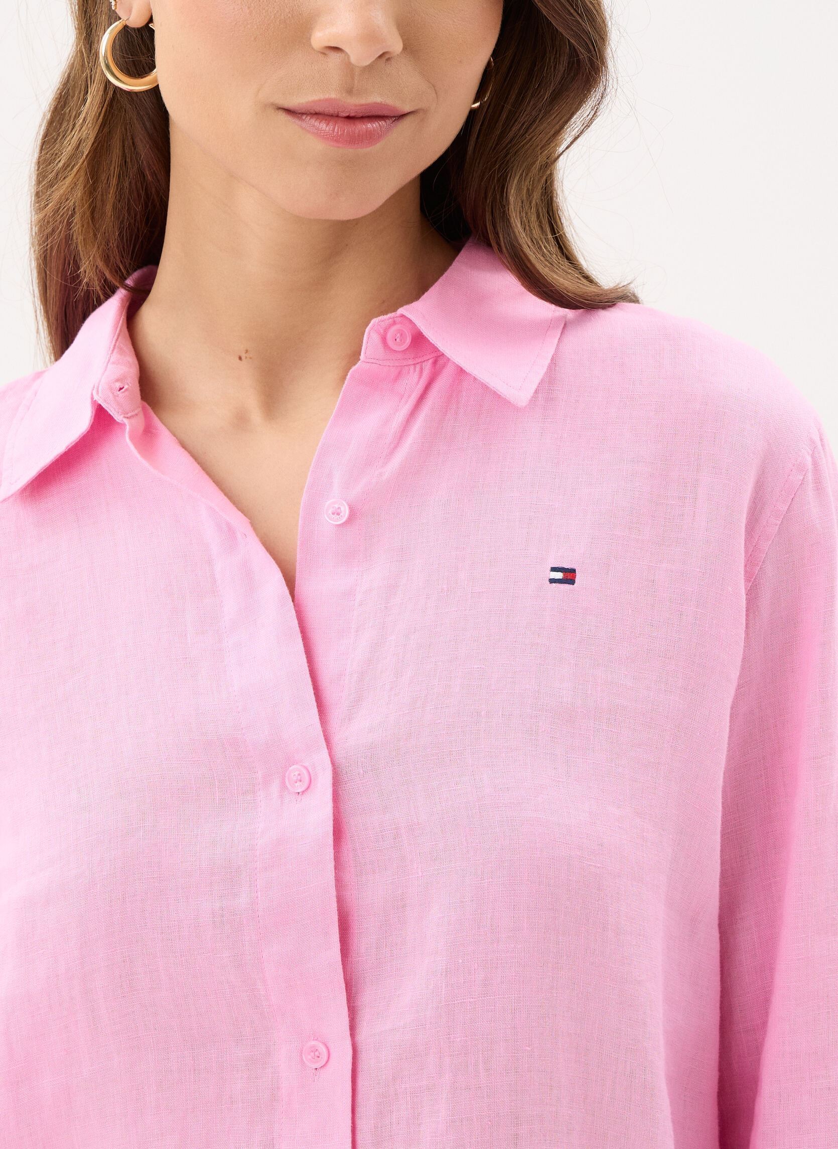 Lange mouw overhemden Ess Linen Relaxed Ls WW0WW44679 dames roze Tommy Hilfiger Lange mouw overhemden Ess Linen Relaxed Ls WW0WW44679 dames roze ROSE PETAL