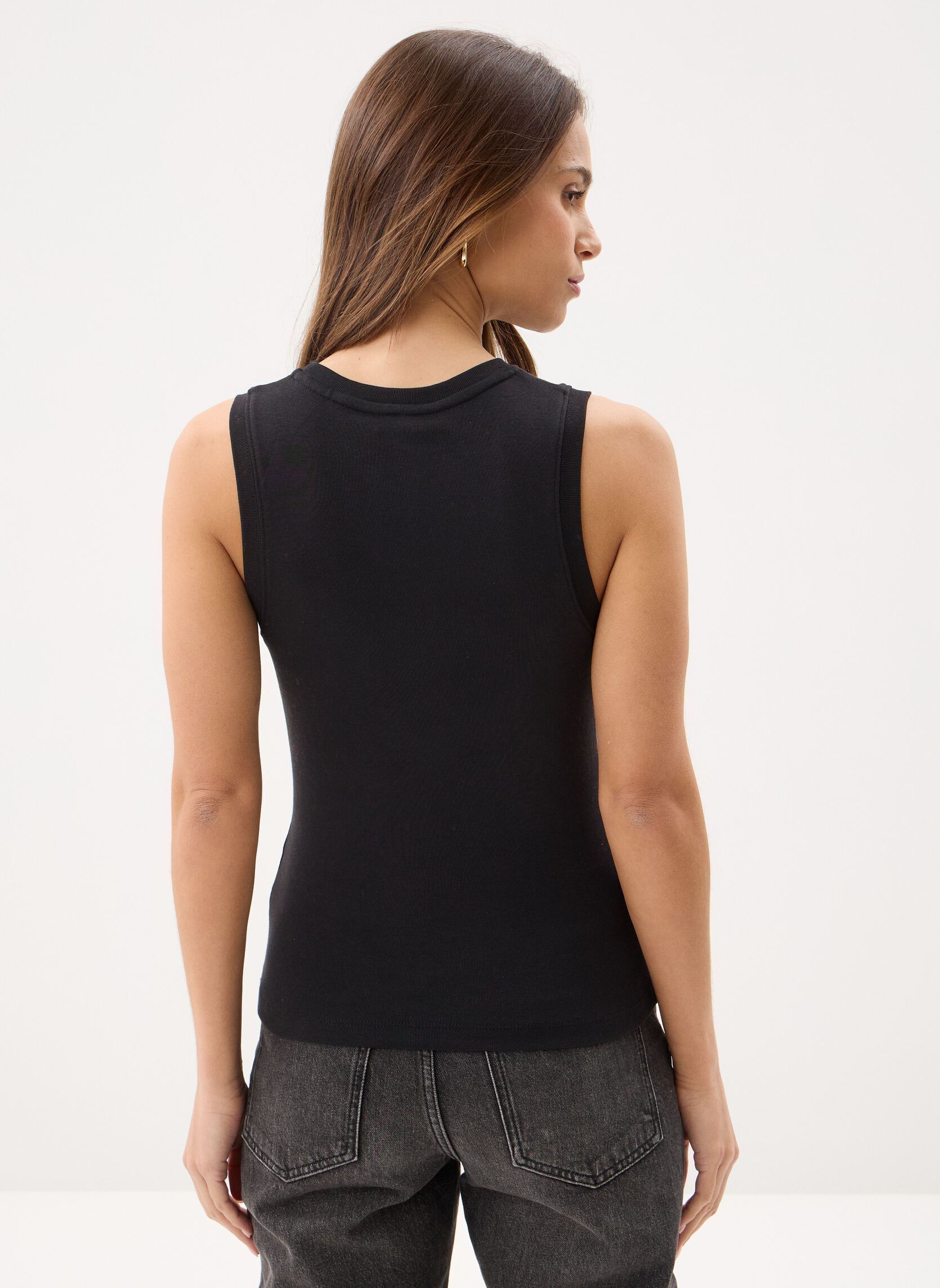 Hemdjes Slim Cody C-Nk Tank WW0WW47806 dames zwart Tommy Hilfiger Hemdjes Slim Cody C-Nk Tank WW0WW47806 dames zwart BLACK