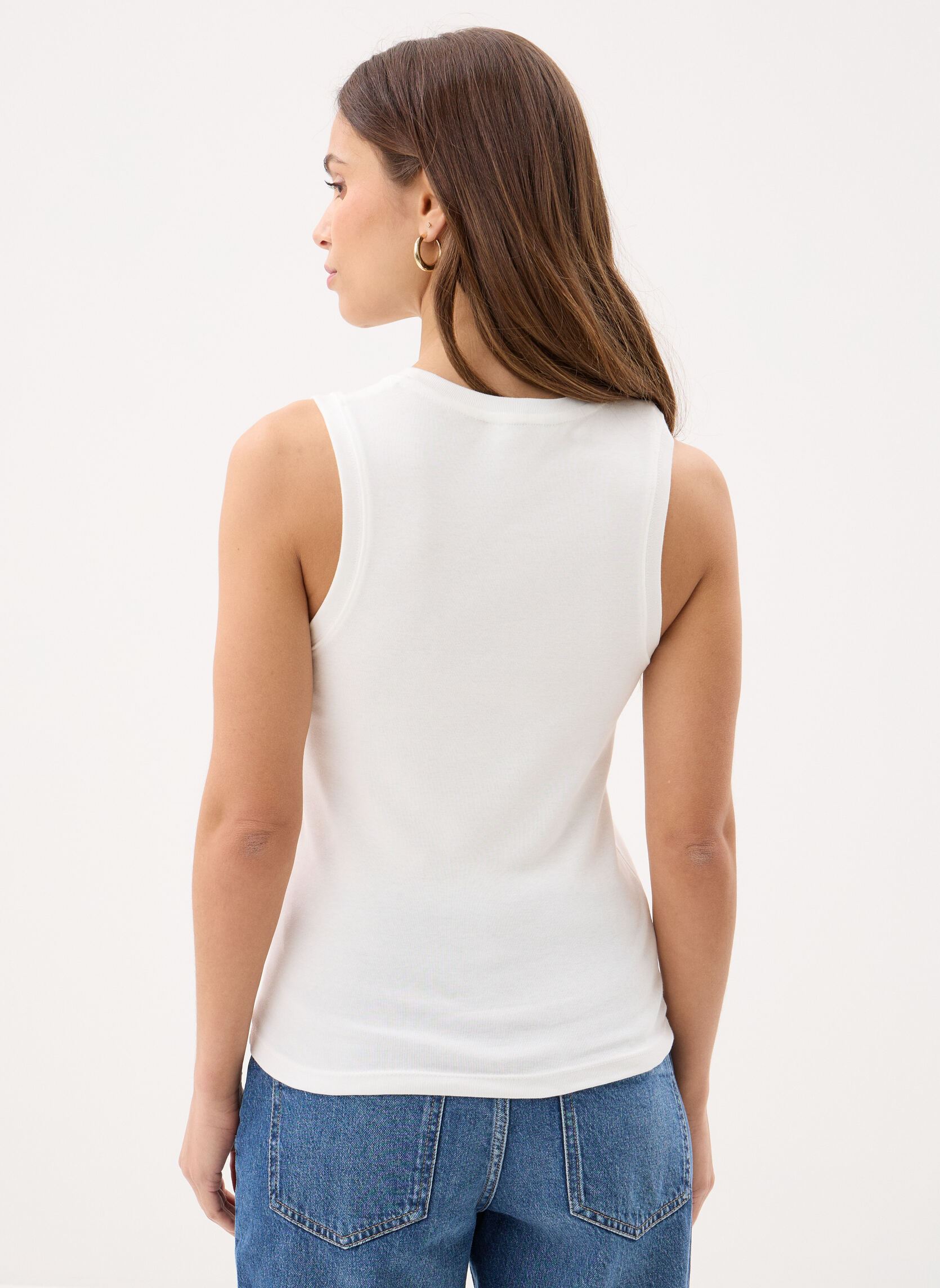 Débardeurs Slim Cody C-Nk Tank WW0WW47806 femme blanc Tommy Hilfiger Débardeurs Slim Cody C-Nk Tank WW0WW47806 femme blanc ECRU