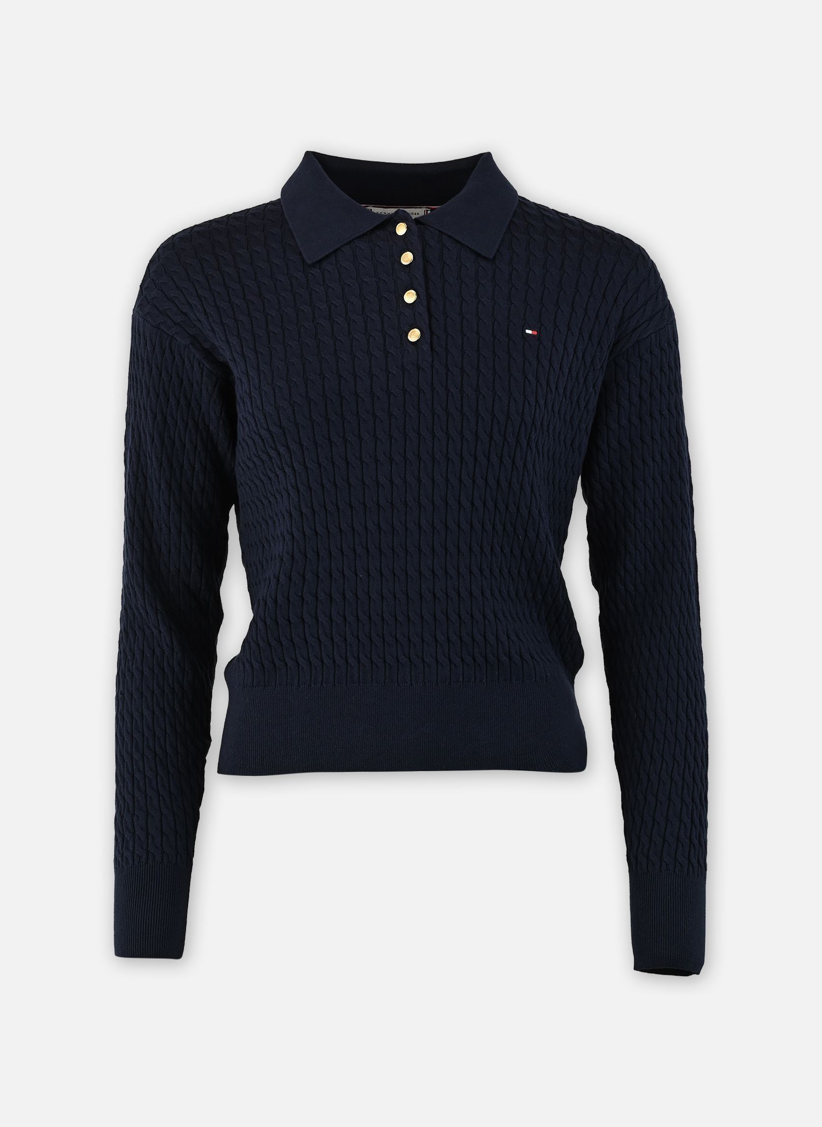 Vêtements Tommy Hilfiger Co Cable Fine Gg Rlx WW0WW48475 pour Femme - vue 1