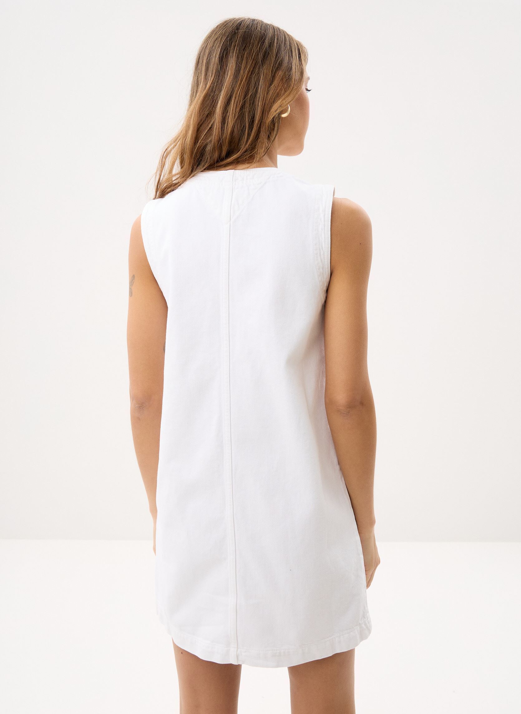 Kleider Dnm Clr Sl Mini Dres WW0WW48584 damen weiß Tommy Hilfiger Kleider Dnm Clr Sl Mini Dres WW0WW48584 damen weiß TH OPTIC WHITE