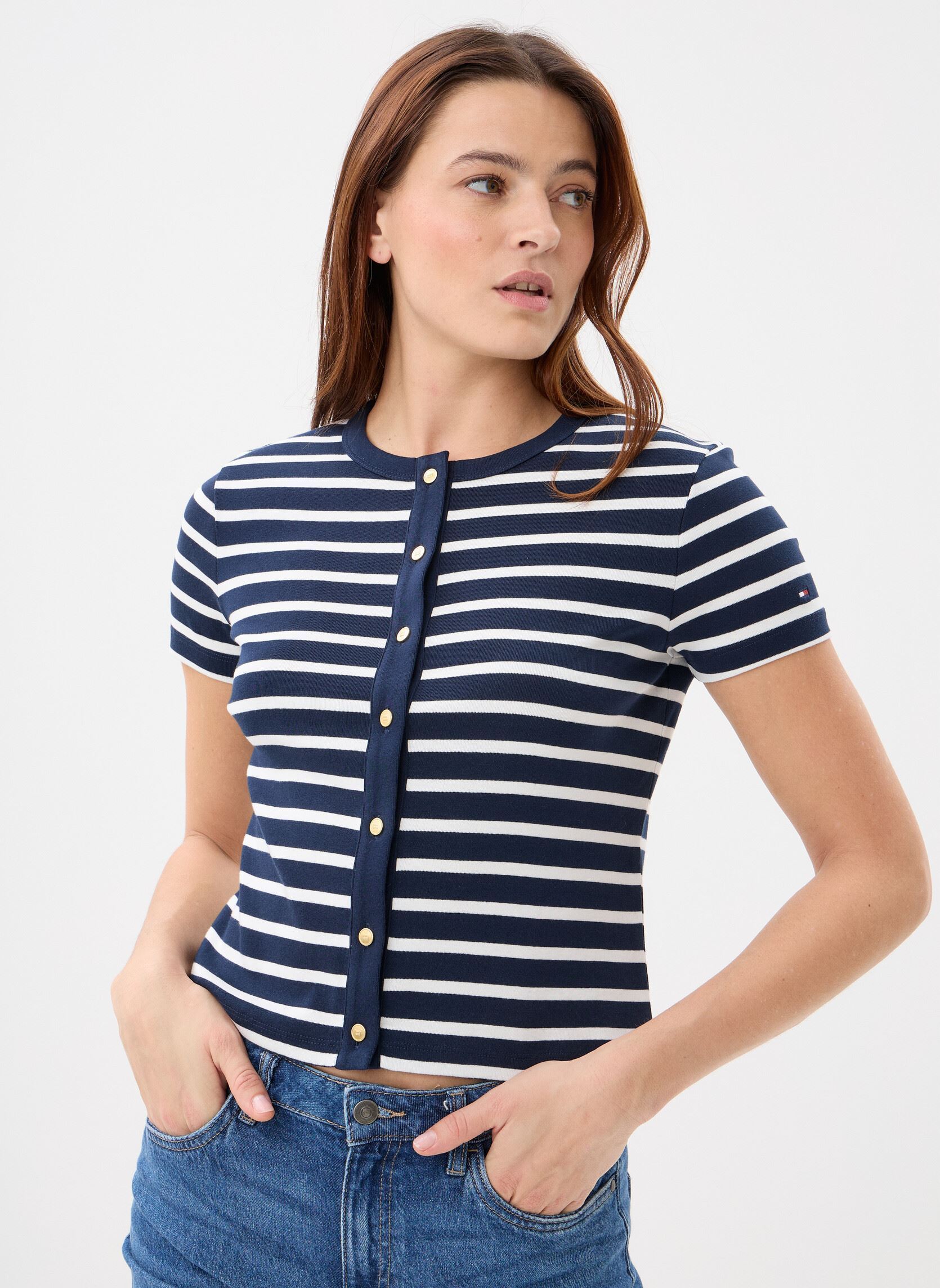 Vêtements Tommy Hilfiger Gold Button Slim Gilet pour