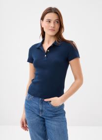 Kurzarm-Poloshirts Gold Button Slim Polo damen blau Tommy Hilfiger Kurzarm-Poloshirts Gold Button Slim Polo damen blau DARK NIGHT NAVY