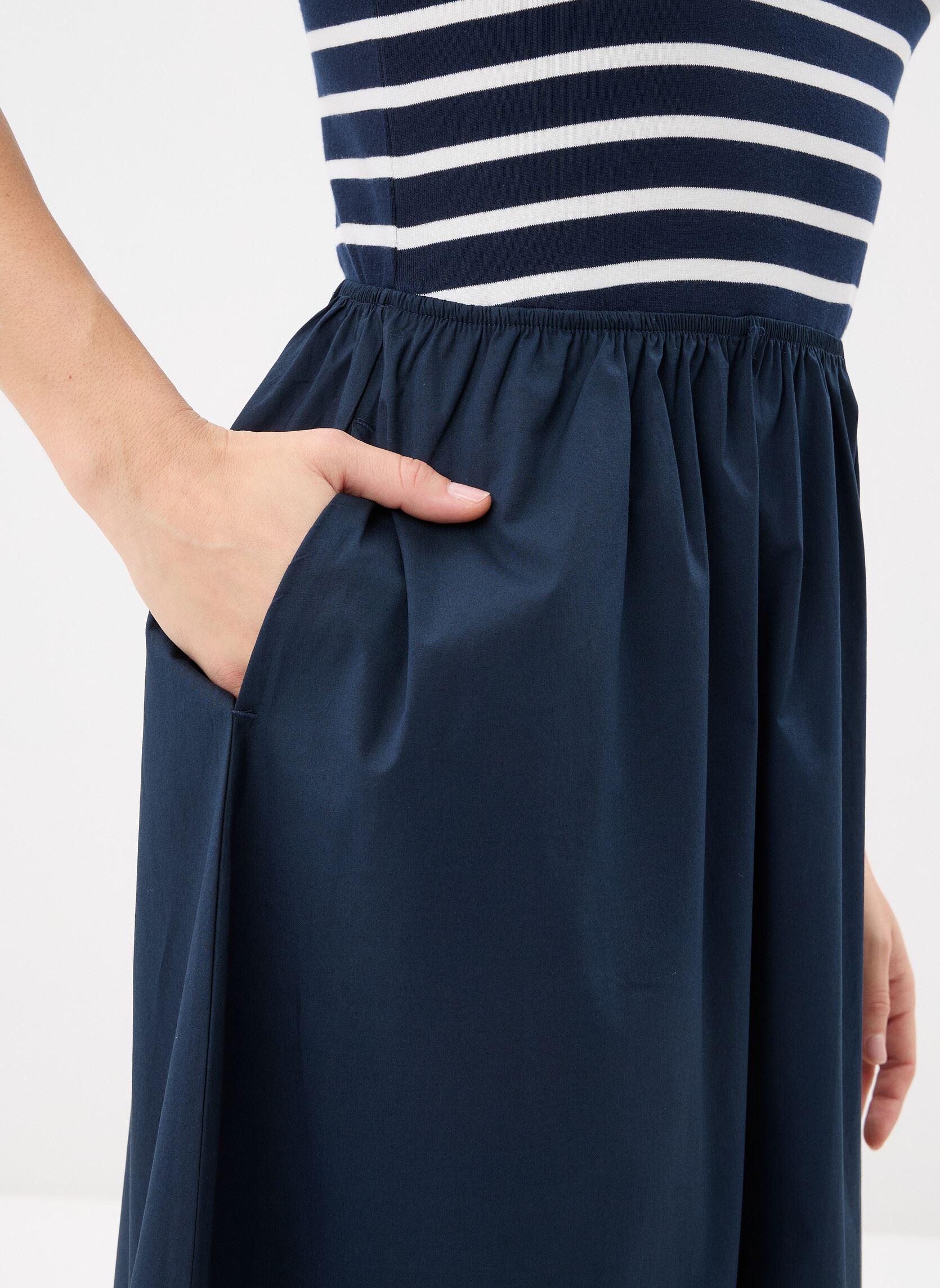 Jurken Gold Button Poplin M dames blauw Tommy Hilfiger Jurken Gold Button Poplin M dames blauw Breton Stripe Dark Night / Ecr