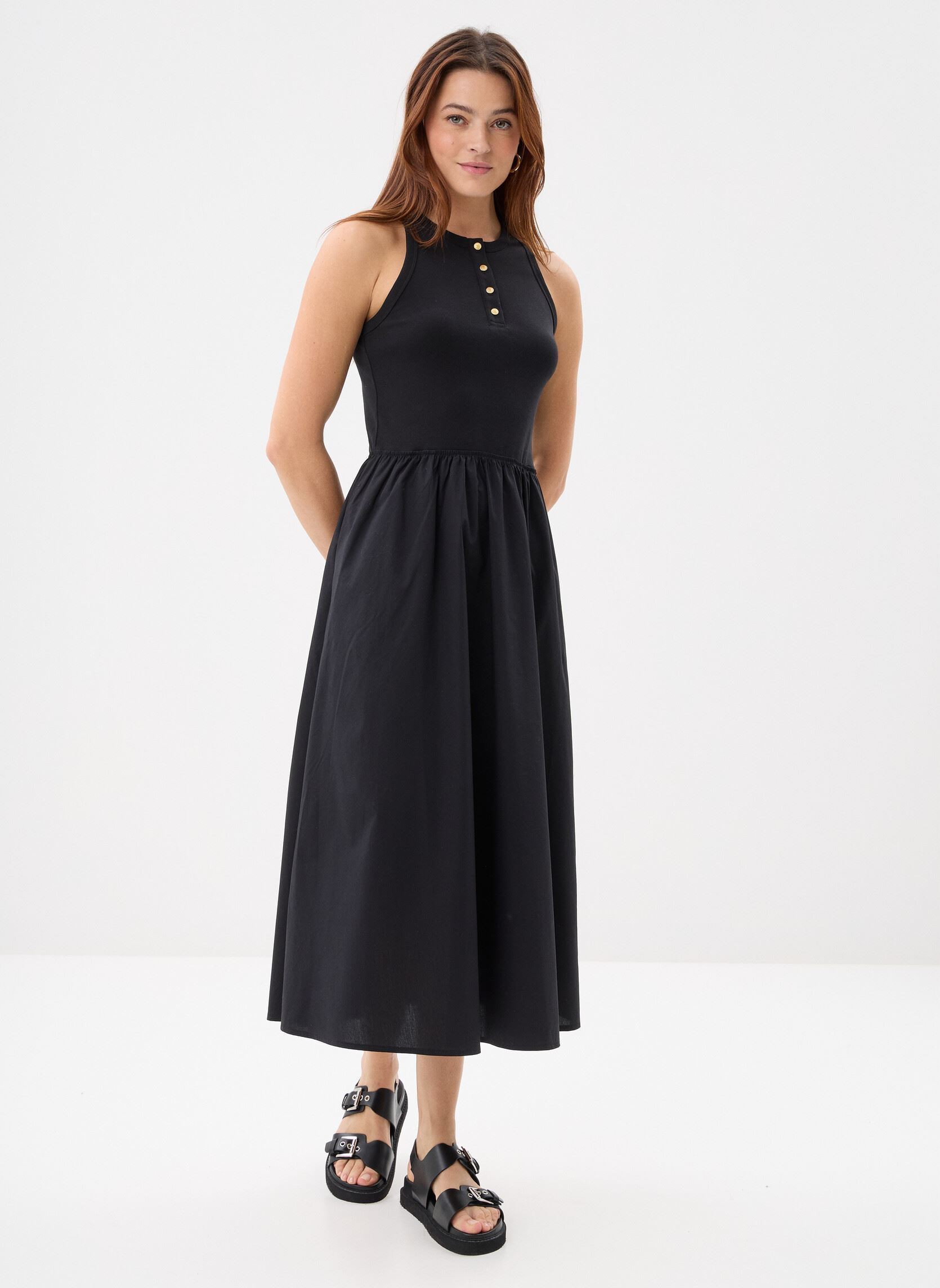 Jurken Gold Button Poplin M dames zwart Tommy Hilfiger Jurken Gold Button Poplin M dames zwart Black