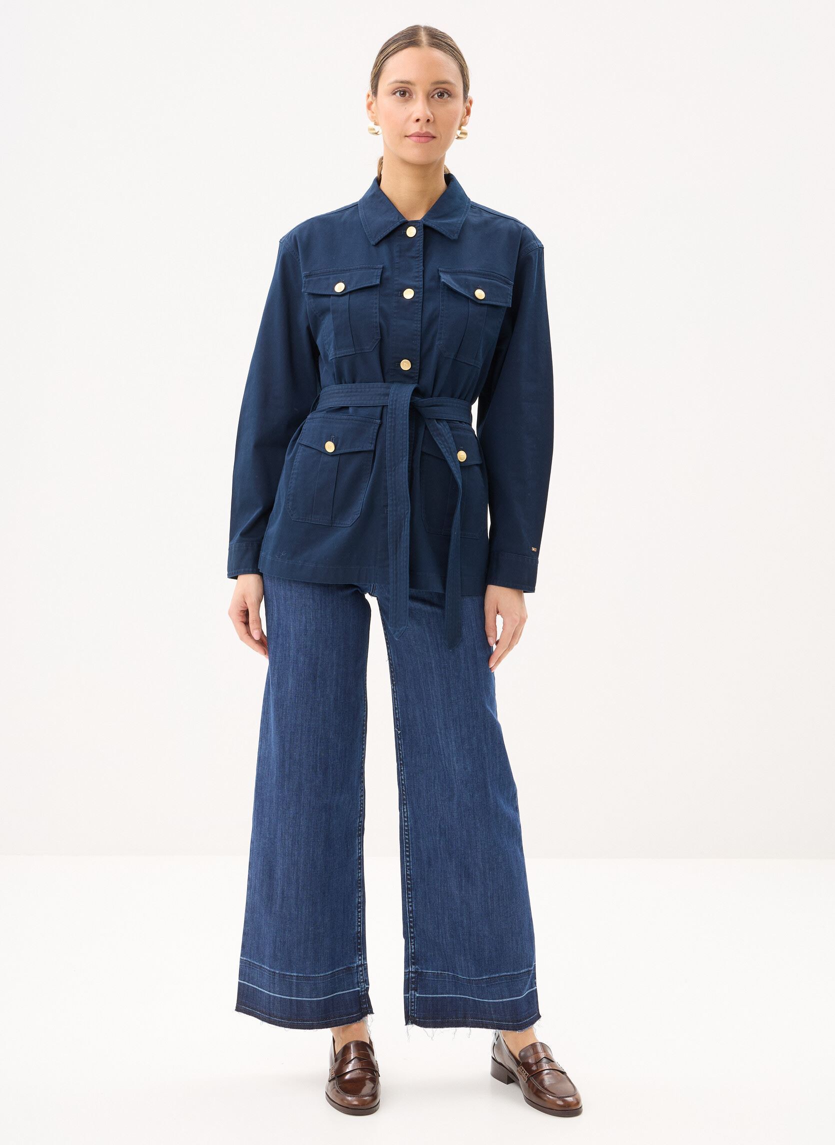 Jassen Cotton Gold Button Jacket dames blauw Tommy Hilfiger Jassen Cotton Gold Button Jacket dames blauw DARK NIGHT NAVY